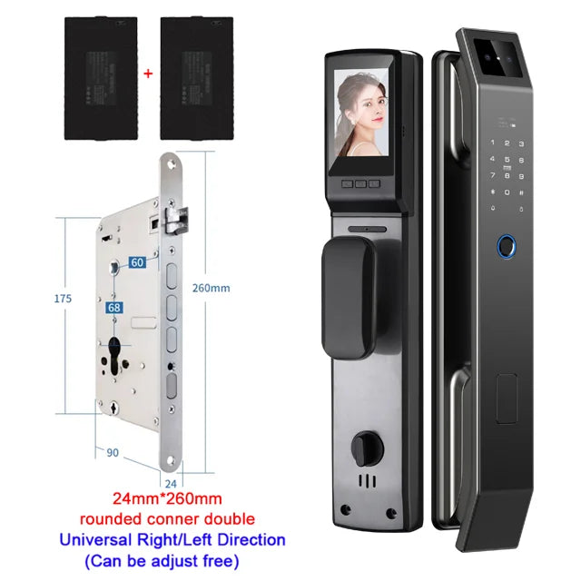 YKESD 3D Face Recognition Door Lock With Camera And Biometric Fingerprint
