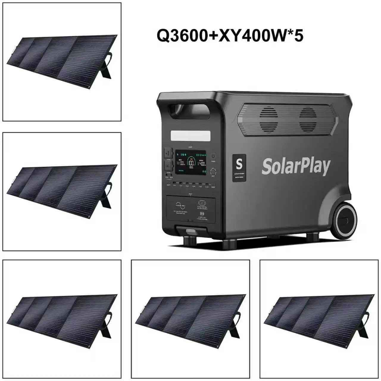 SOLARPLAY 3600W Portable Power Station With Foldable Solar Panels
