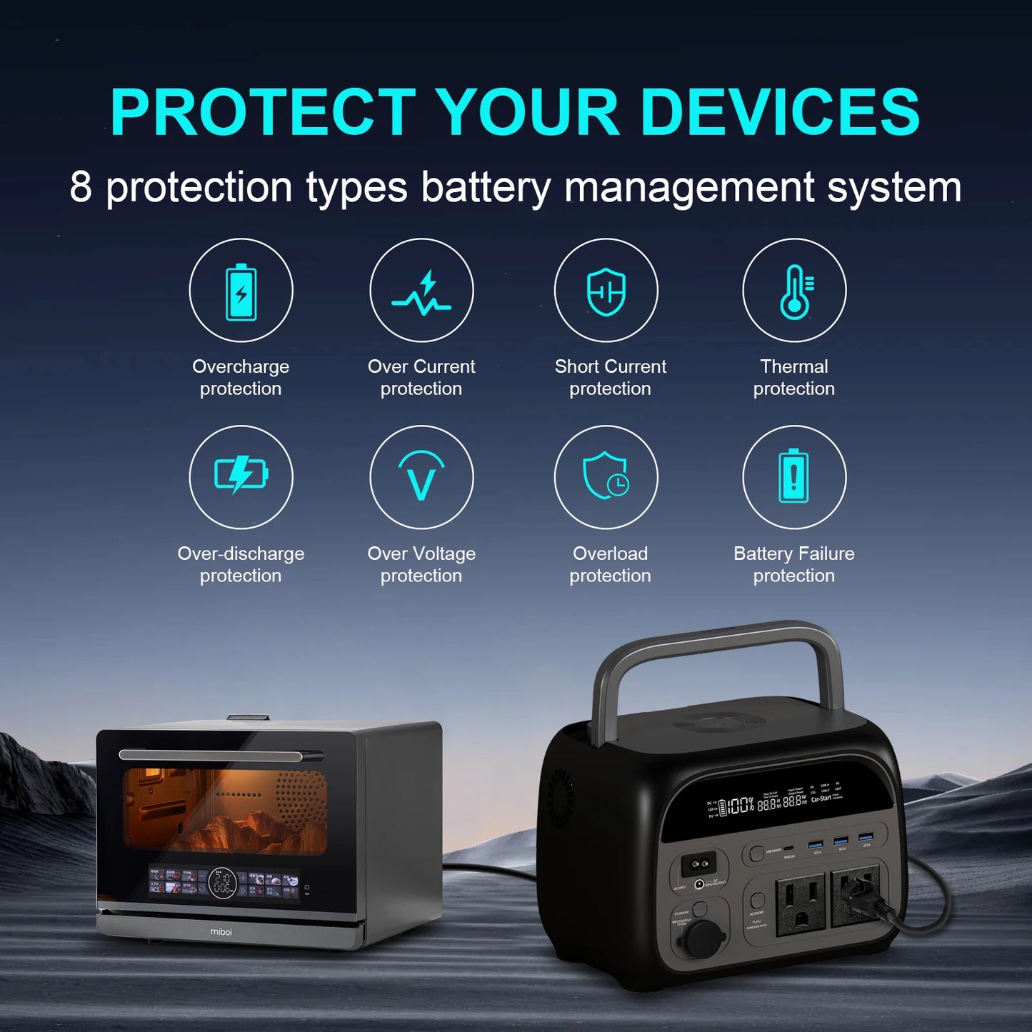 CTOLITY 500W Camping Power Station 345.6Wh LiFePo4 Portable Solar Generator 110V 220V AC Energy Storage Supply Pure Sinve Wave