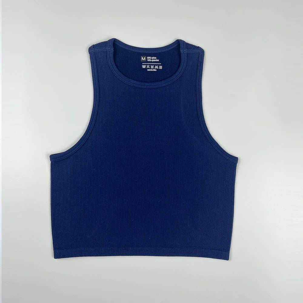 Women Yoga Vest Elastic Gym Crop Top Fitness Tank Pro