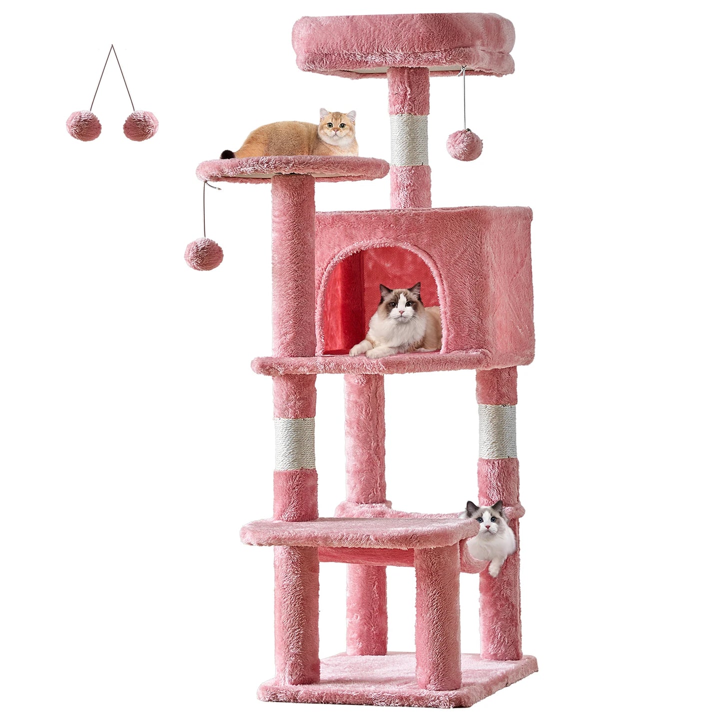 JHK Cat Tree Multi Cat Climbing Tower Sisal Scratching Posts
