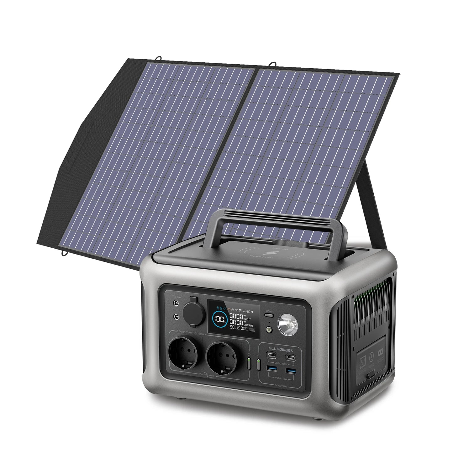 ALLPOWERS R600 Portable Power Station 299Wh LiFePO4 Battery with Solar Panel