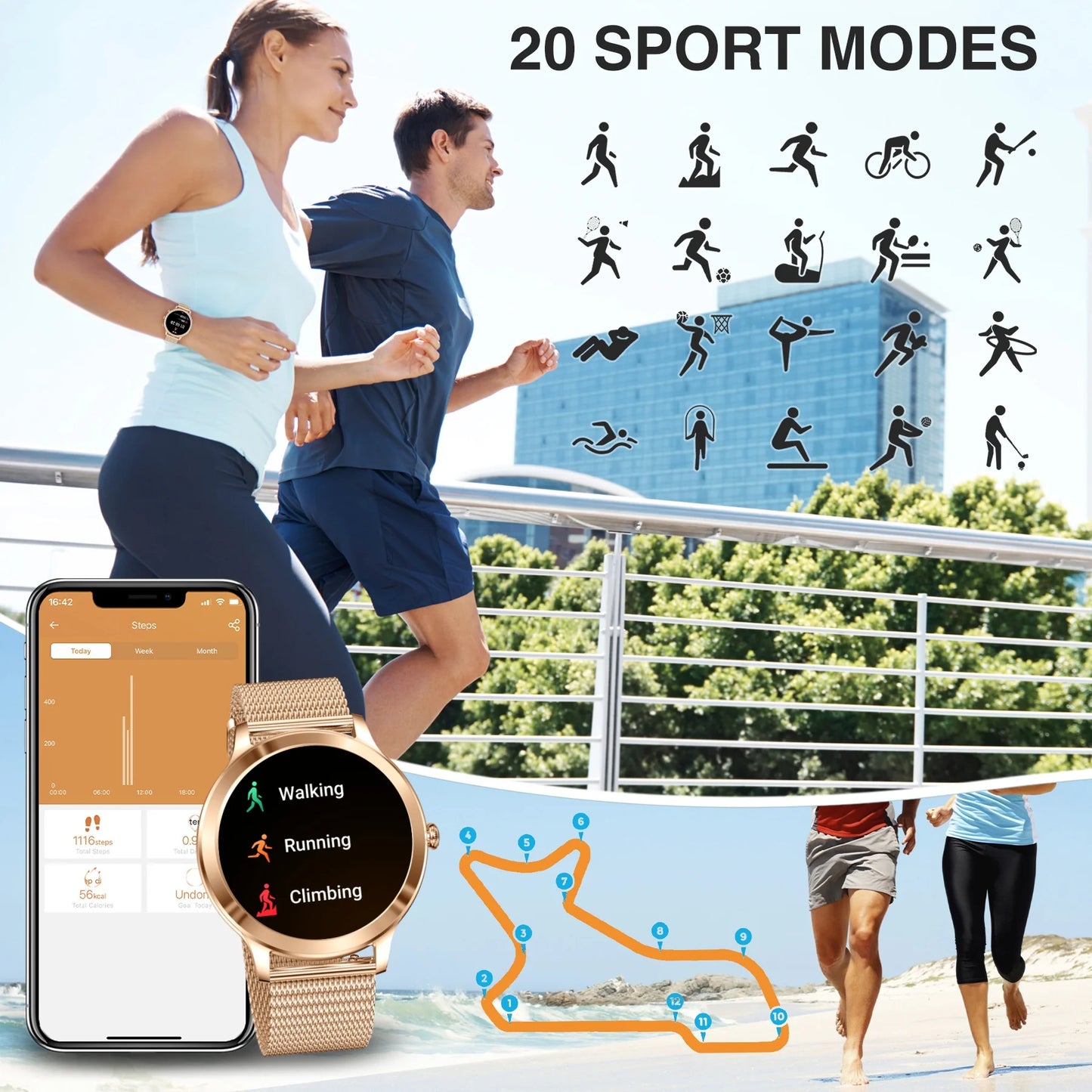 INNOFOVO Women's Smart Watch Fitness Tracker With Wireless Calling