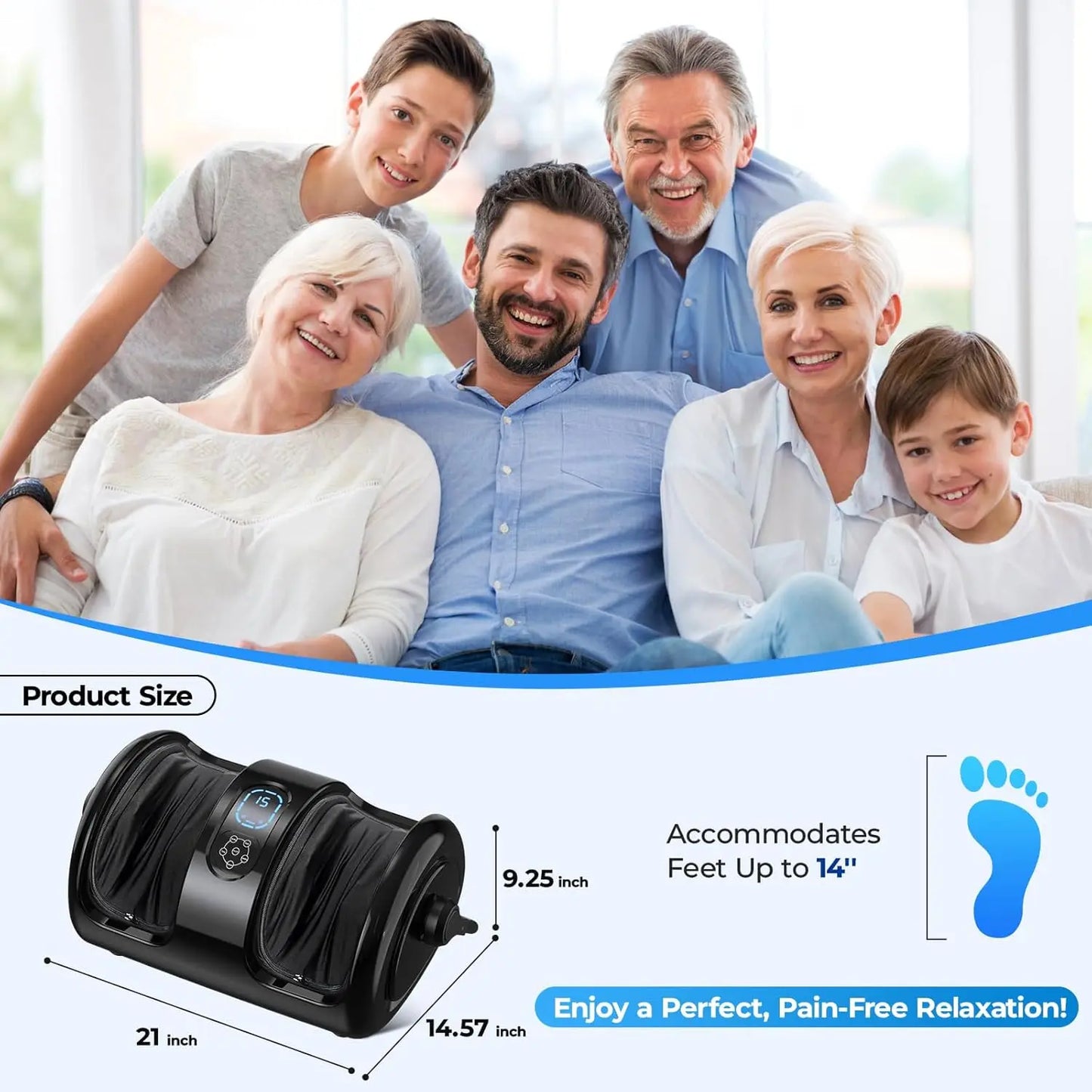 Foot Calf Massager Deep Tissue Shiatsu Heat Kneading