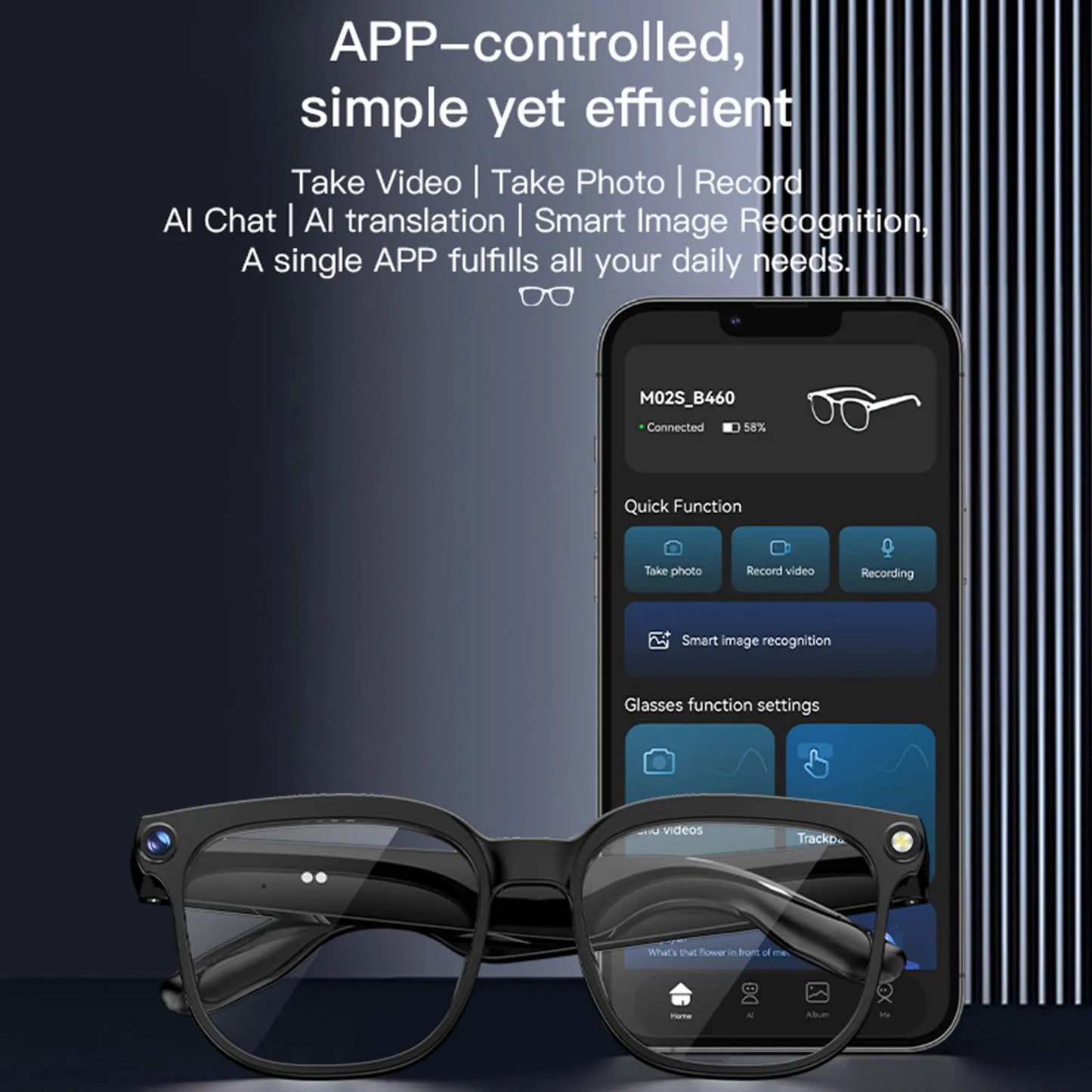 Giinova 8MP HD Camera Glasses With 1080p Video Stabilization