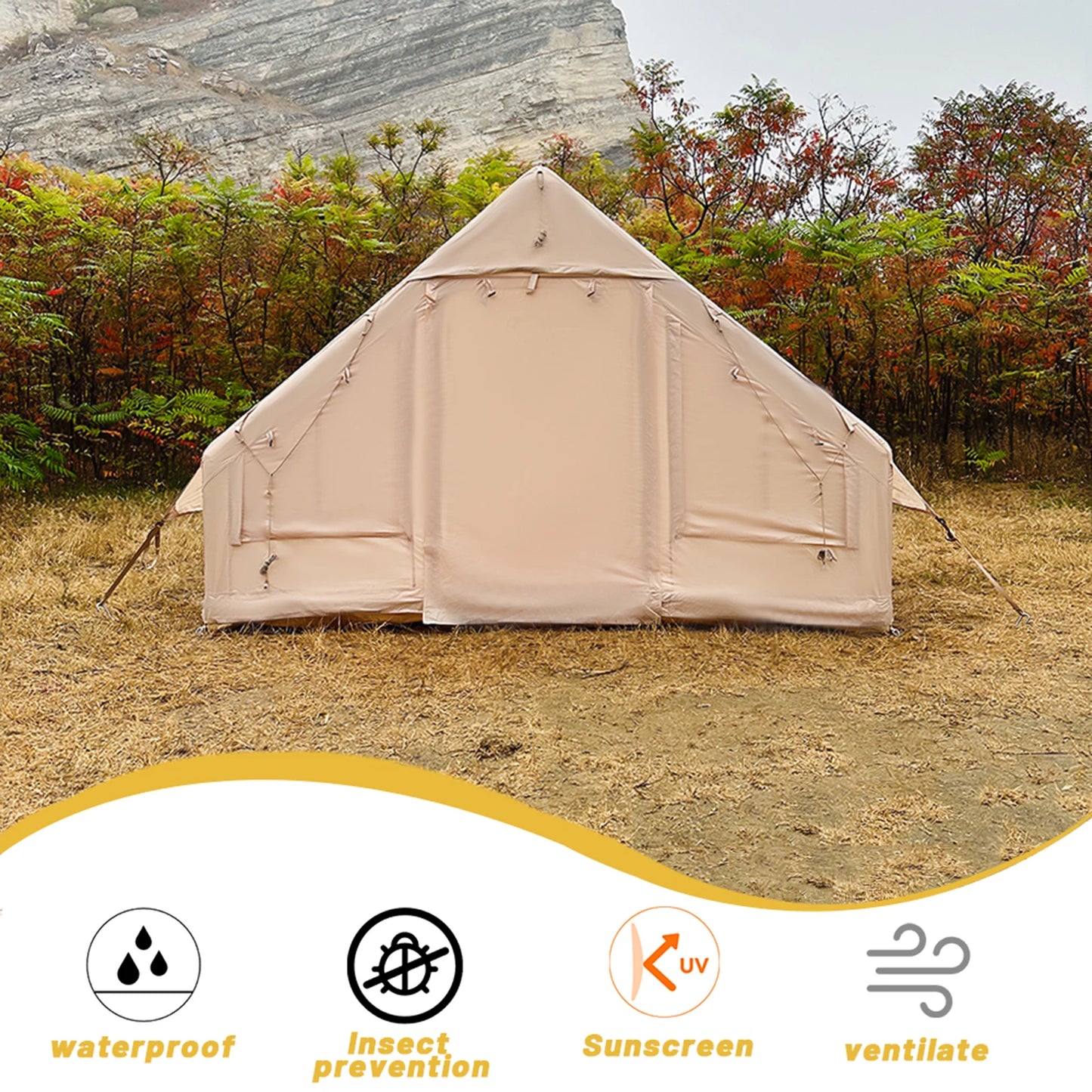 Pakicetus Inflatable Camping Tent Easy Setup Waterproof Windproof