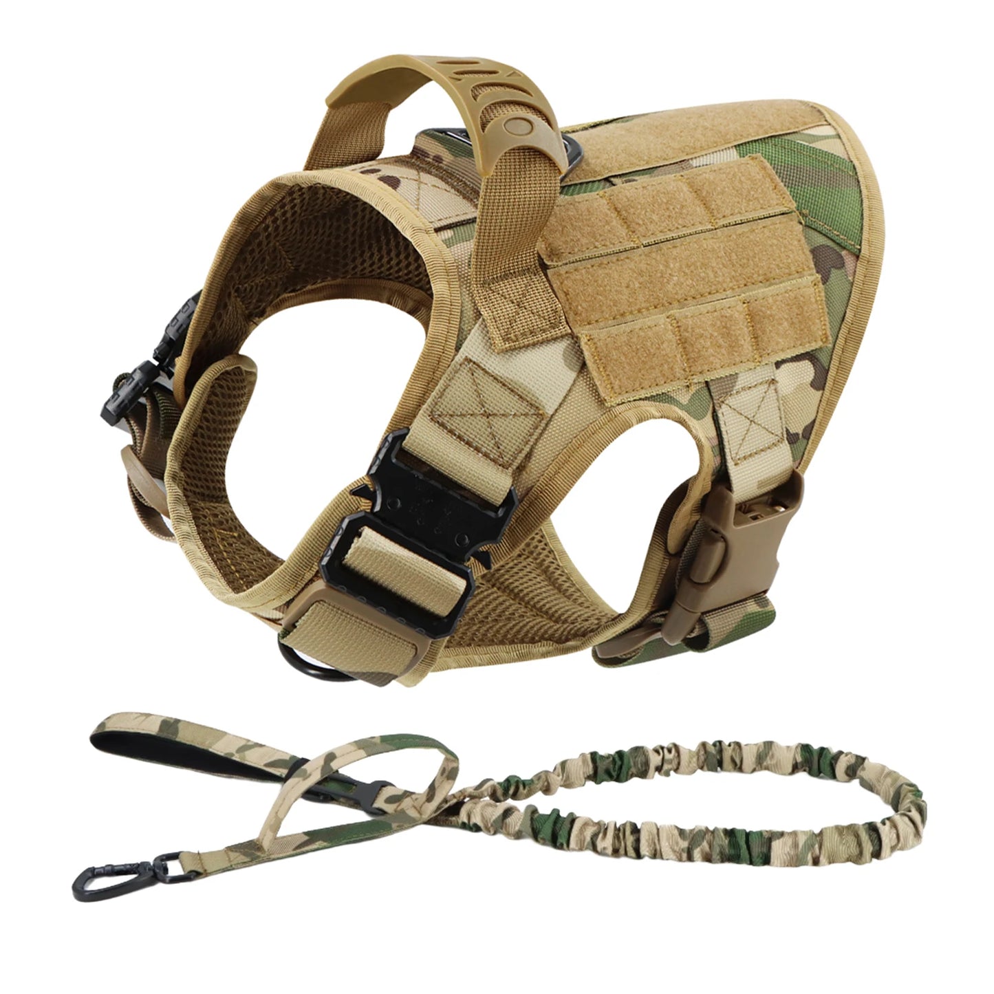 PETRAVELCN Tactical Dog Harness Leash Set for Large Dogs