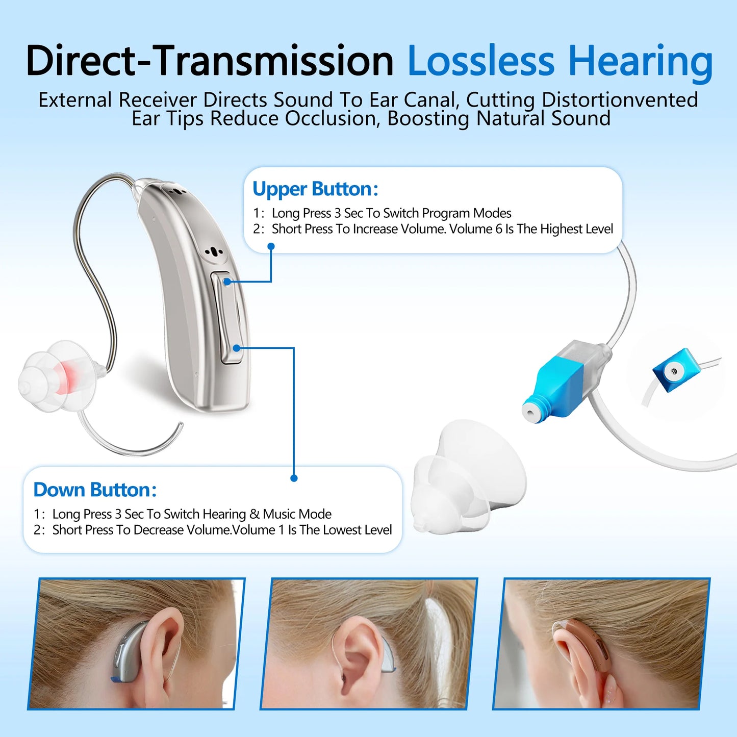 ZepauFOG Hearing Aids for Seniors Rechargeable Noise Cancelling App Control