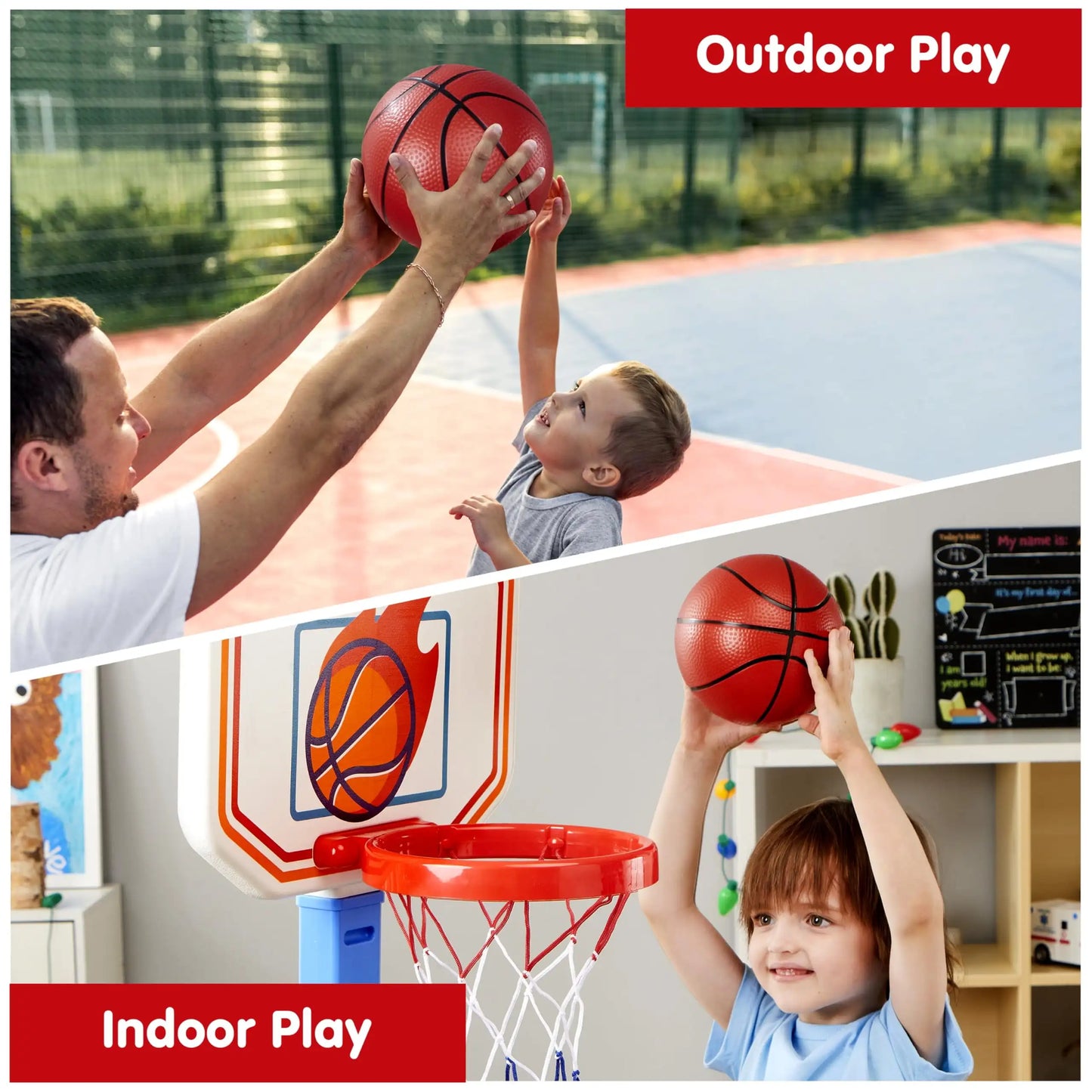 Joyfy Toddler Indoor Basketball Hoop Set With 4 Balls