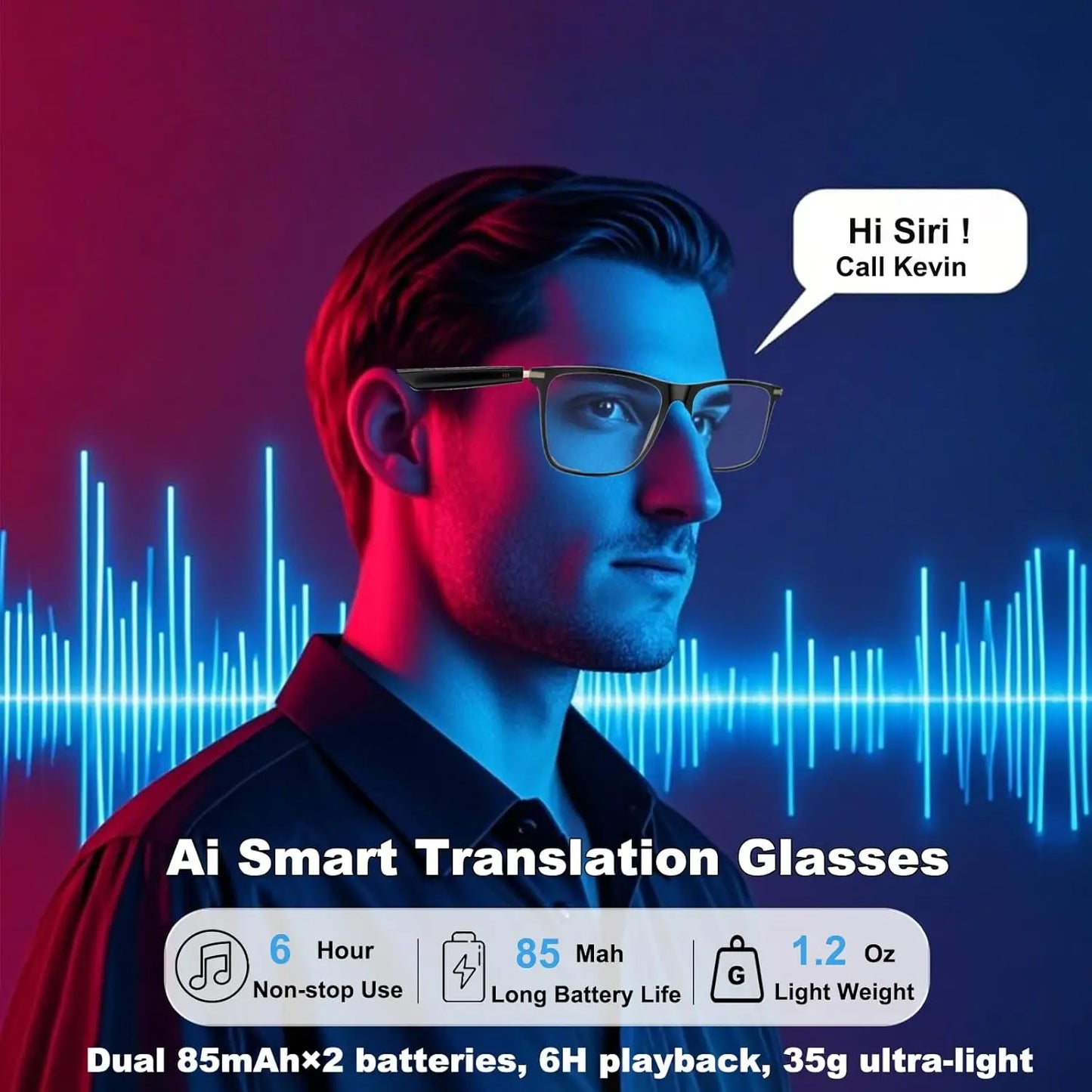 Giinova AI Translation Smart Glasses With Real Time 160 Languages