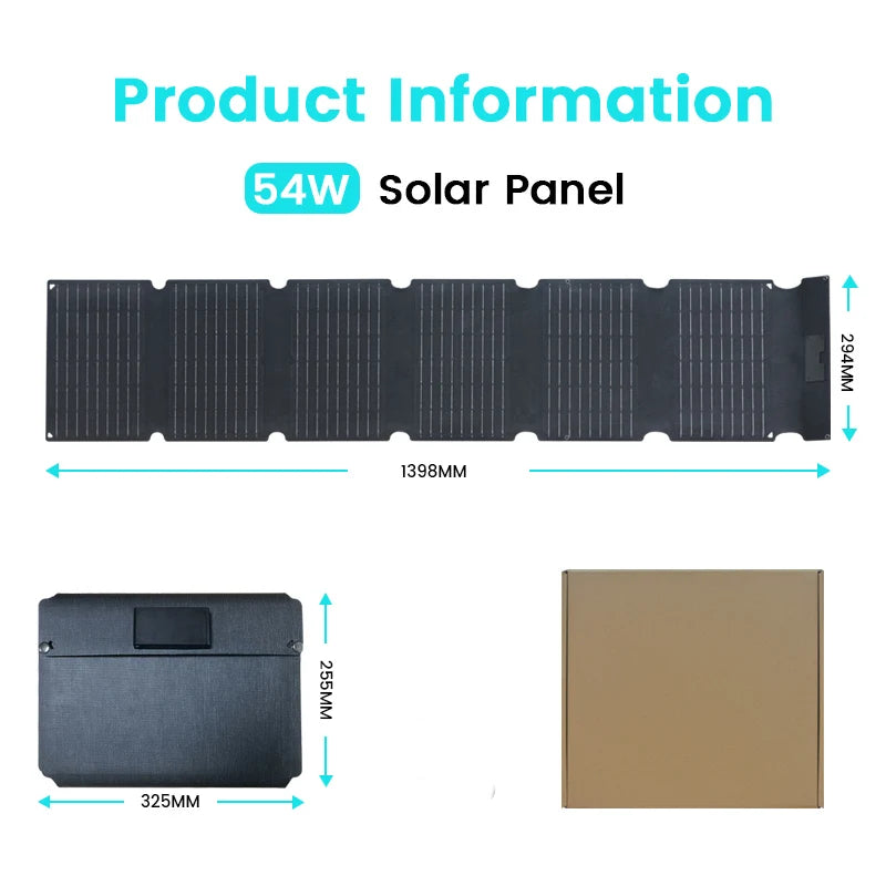 Ctolity Foldable Solar Panel, 400W / 200W / 100W / 54W Solar Generator with PD Box Charger, XT60 USB Port,Camping Outdoor Energy