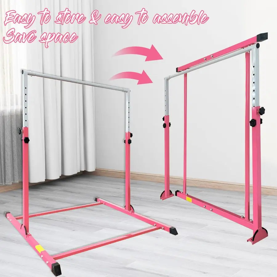 XMSJ Gymnastic Kip Bar for Kids Adjustable Height