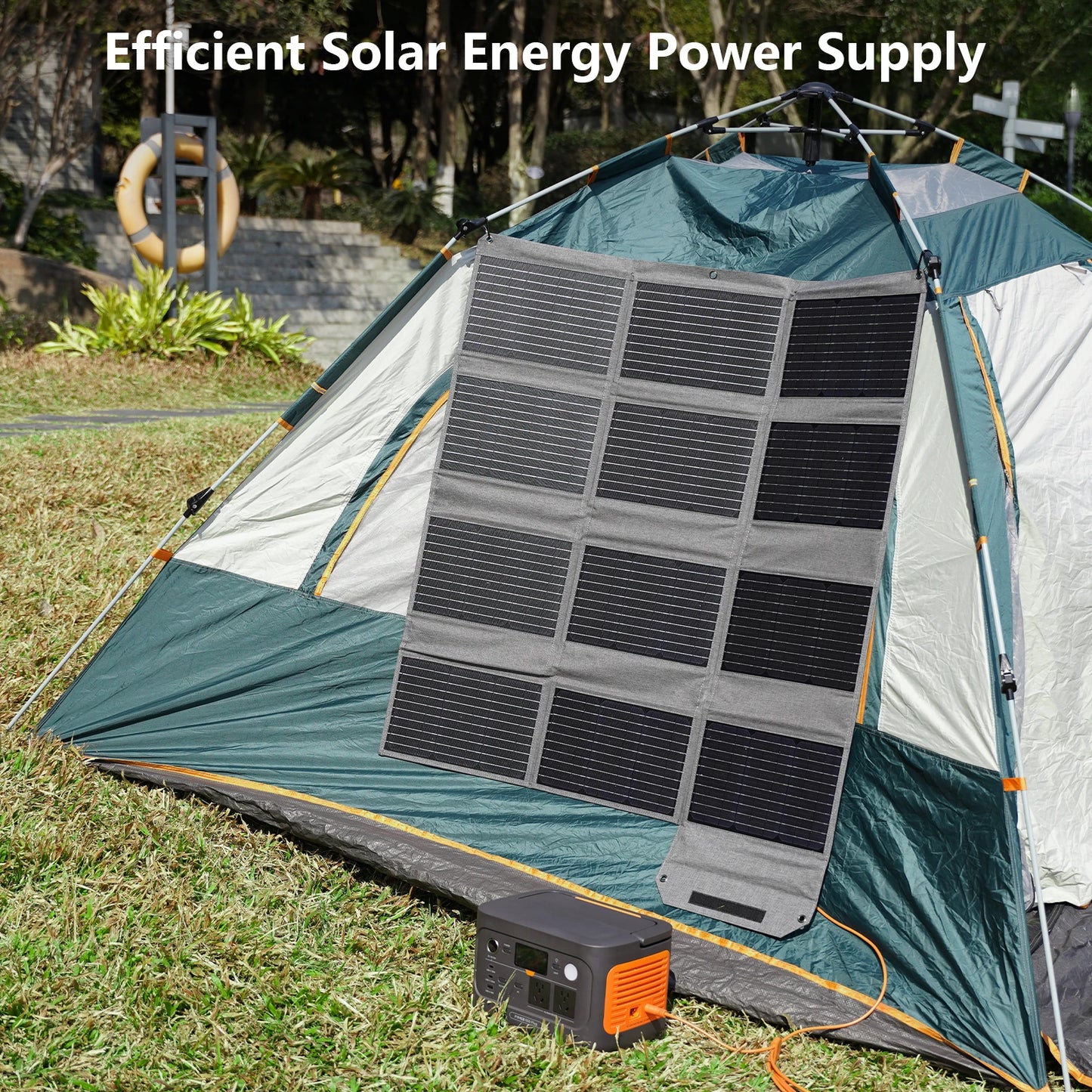 MHPOWOS 120W Foldable Solar Panel With USB C And 2 USB A Outputs