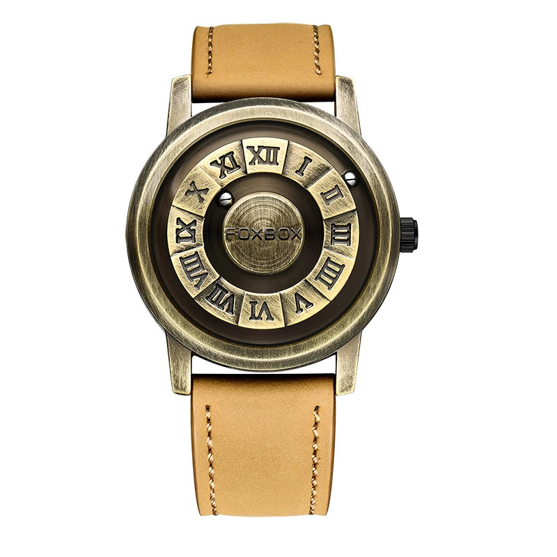 Foxbox Men's Quartz Watch Waterproof Leather Strap