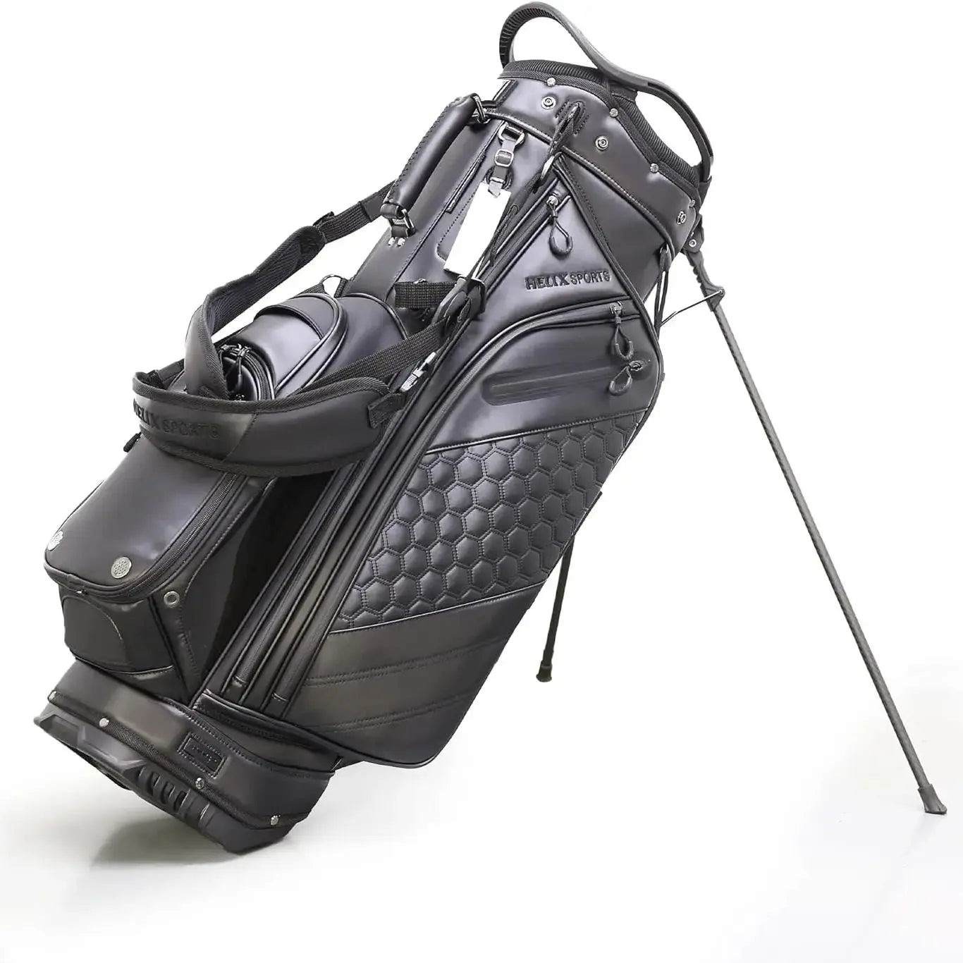 HELIX Lightweight 14 Way Full Length Dividers PU Leather Golf Stand Bag for Men Easy to Clean