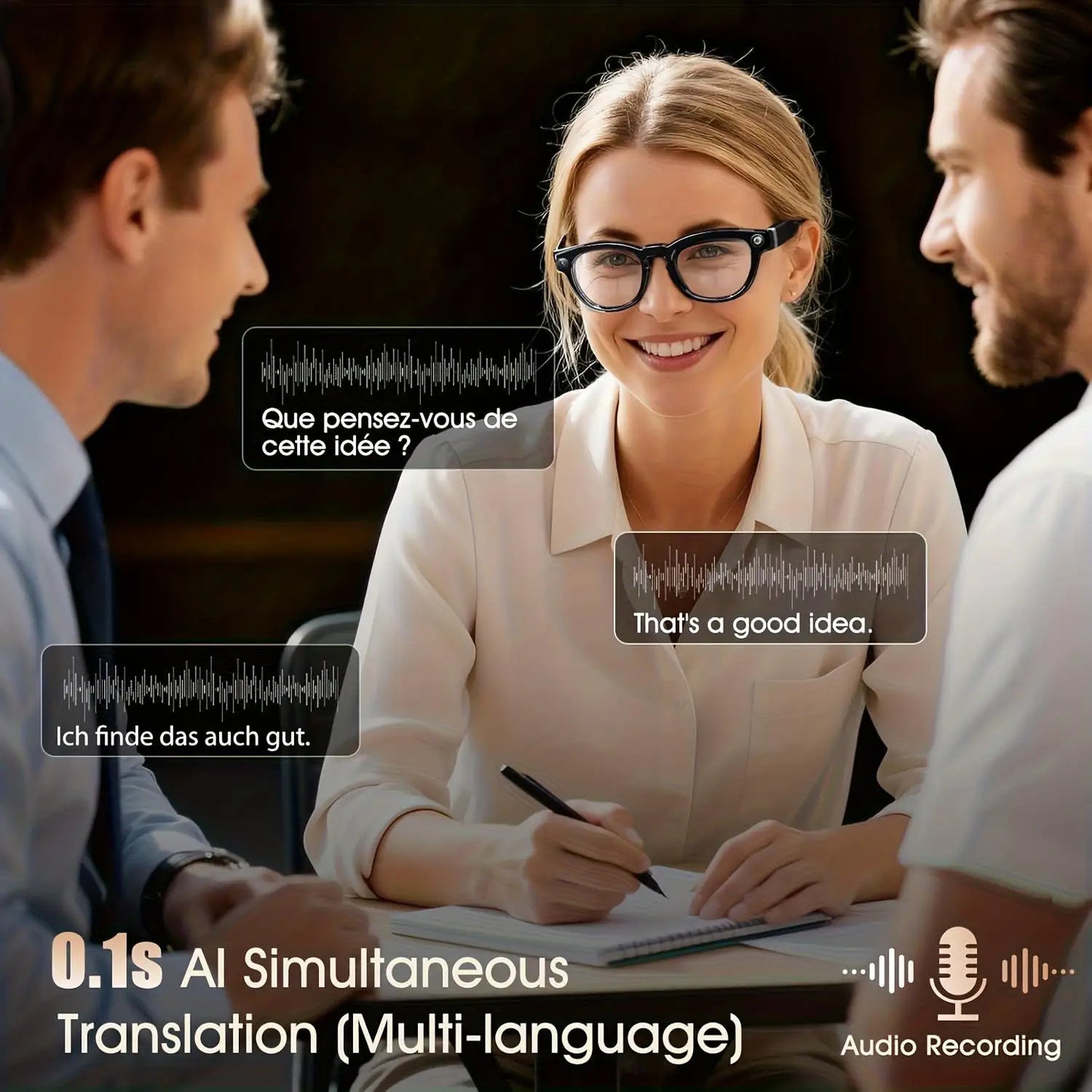 Smart Glasses Real Time Translation AI Chat Assistant