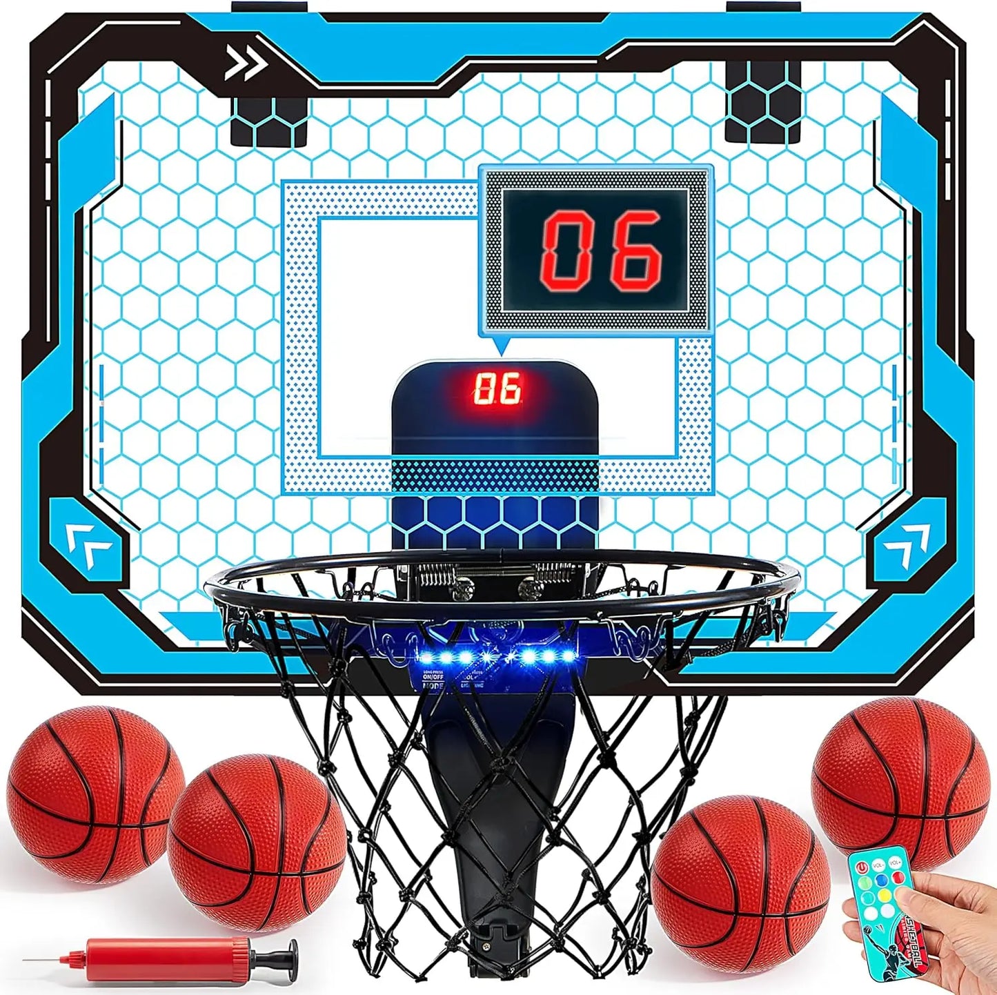 Joyfy Mini Indoor Basketball Hoop With Lights And Scoreboard