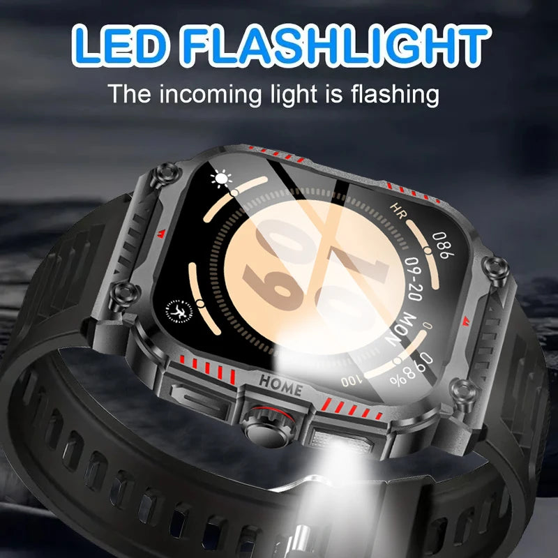 W&O X7 Plus Sports Smart Watch With LED Flashlight
