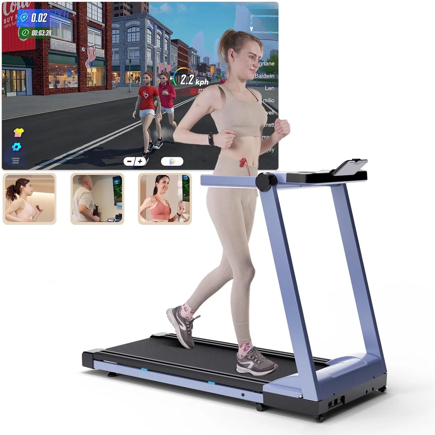 NONE Foldable Treadmill 3.5HP With Incline 350lb Capacity Bluetooth