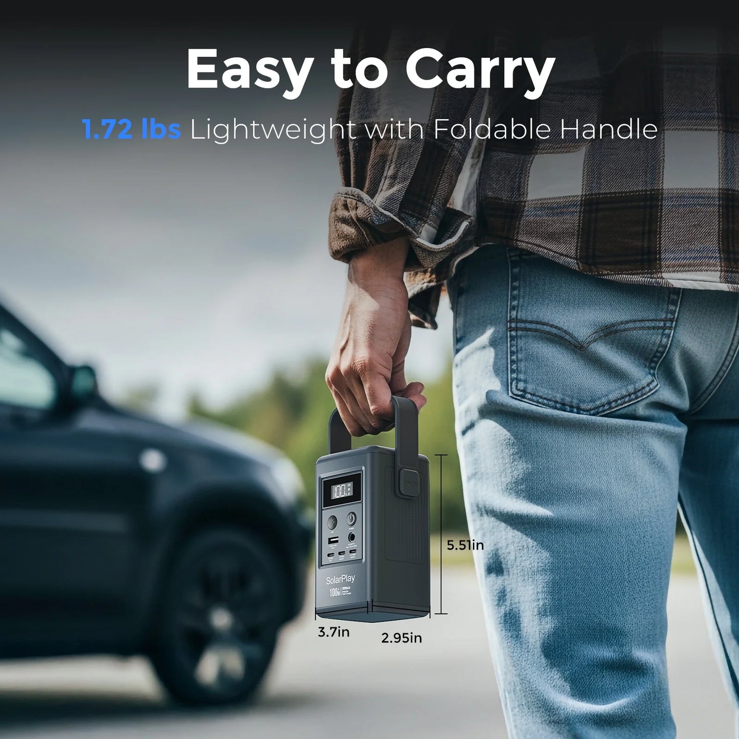 SOLARPLAY Q100 Portable Power Station 25000mAh Outdoor Solar Generator 100W USB-C Output for Outdoor Camping Power Blackout