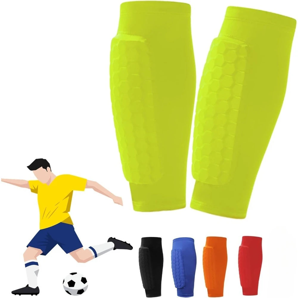 Football Shin Guard Sleeves With Foam Calf Compression Pads