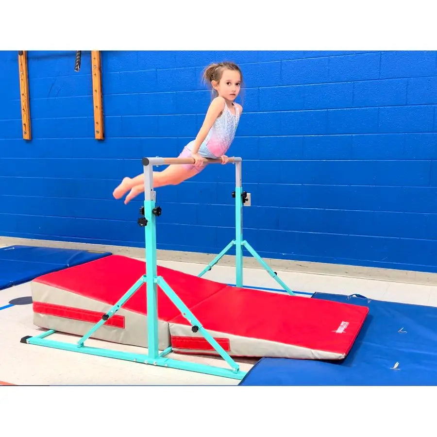 XMSJ Foldable Gymnastics Bar for Kids Adjustable Kip Bar