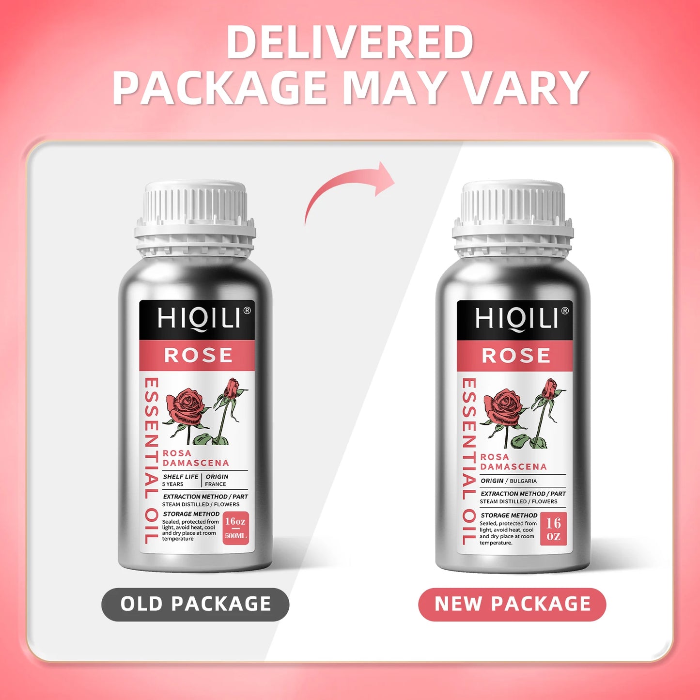 HIQILI Rose Essential Oil Pure For Diffuser Aromatherapy