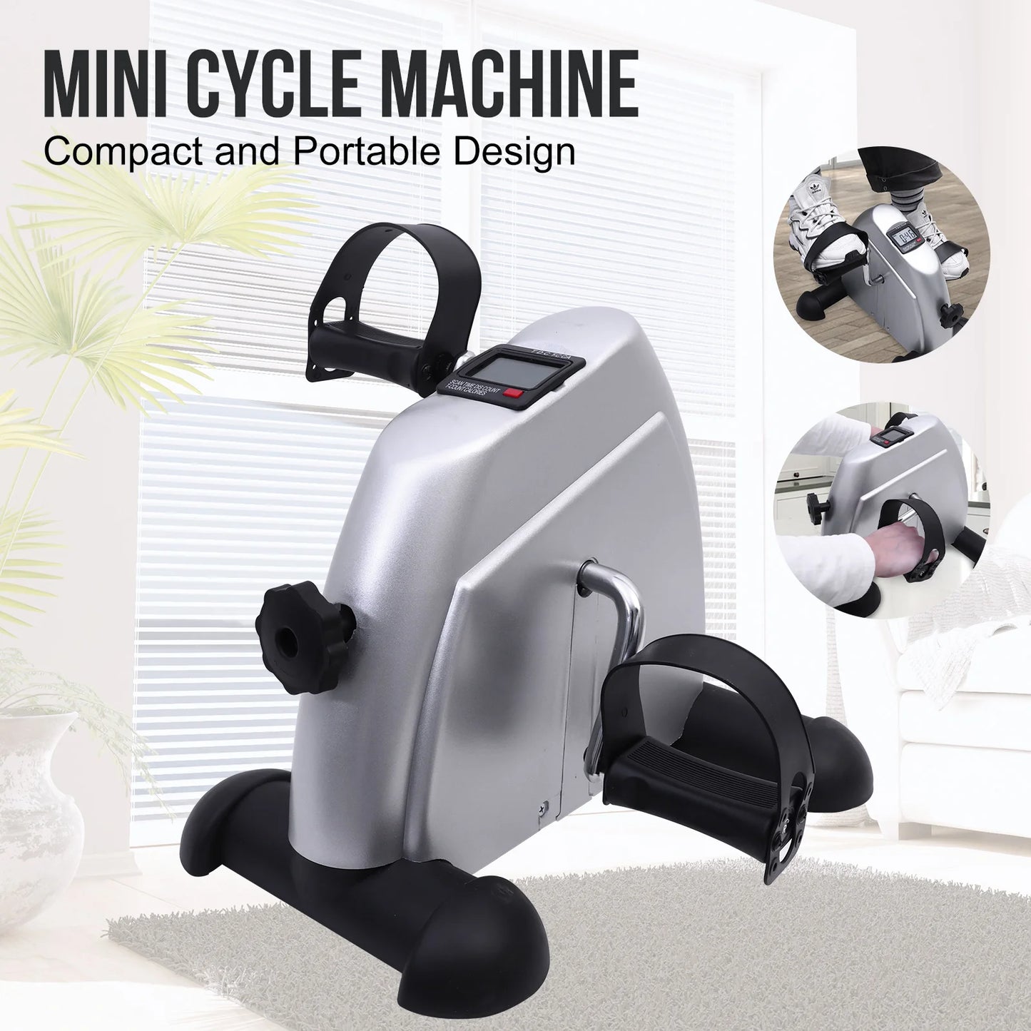Fol Mini Pedal Exercise Bike Under Desk Portable Fitness