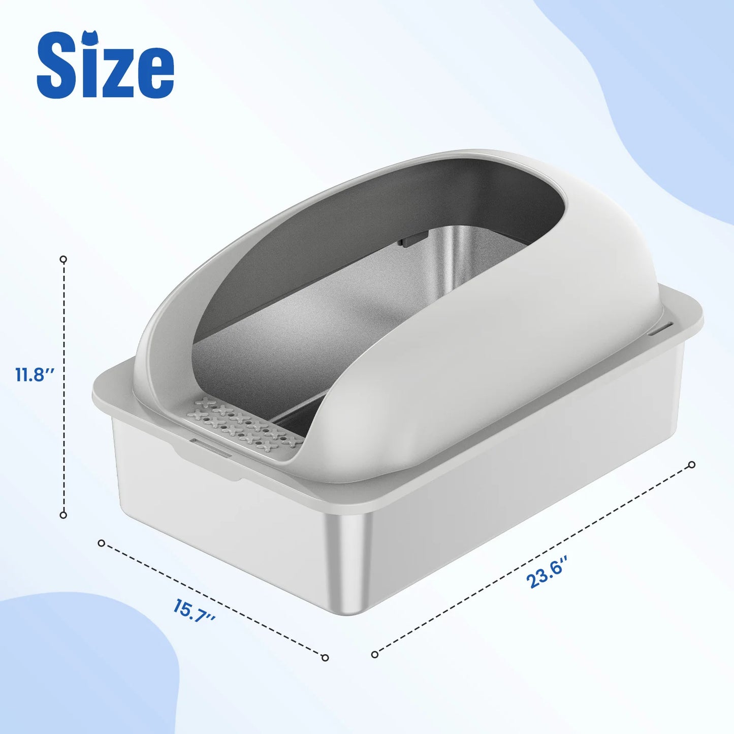Stainless Steel Cat Litter Box With Lid