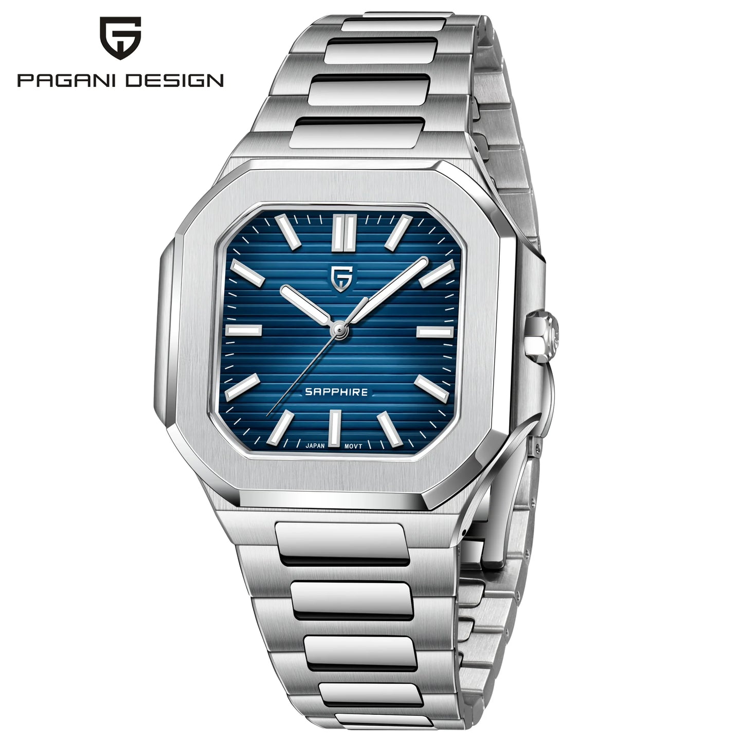PAGANI DESIGN Men's Quartz Wristwatch Stainless Steel Sapphire Waterproof