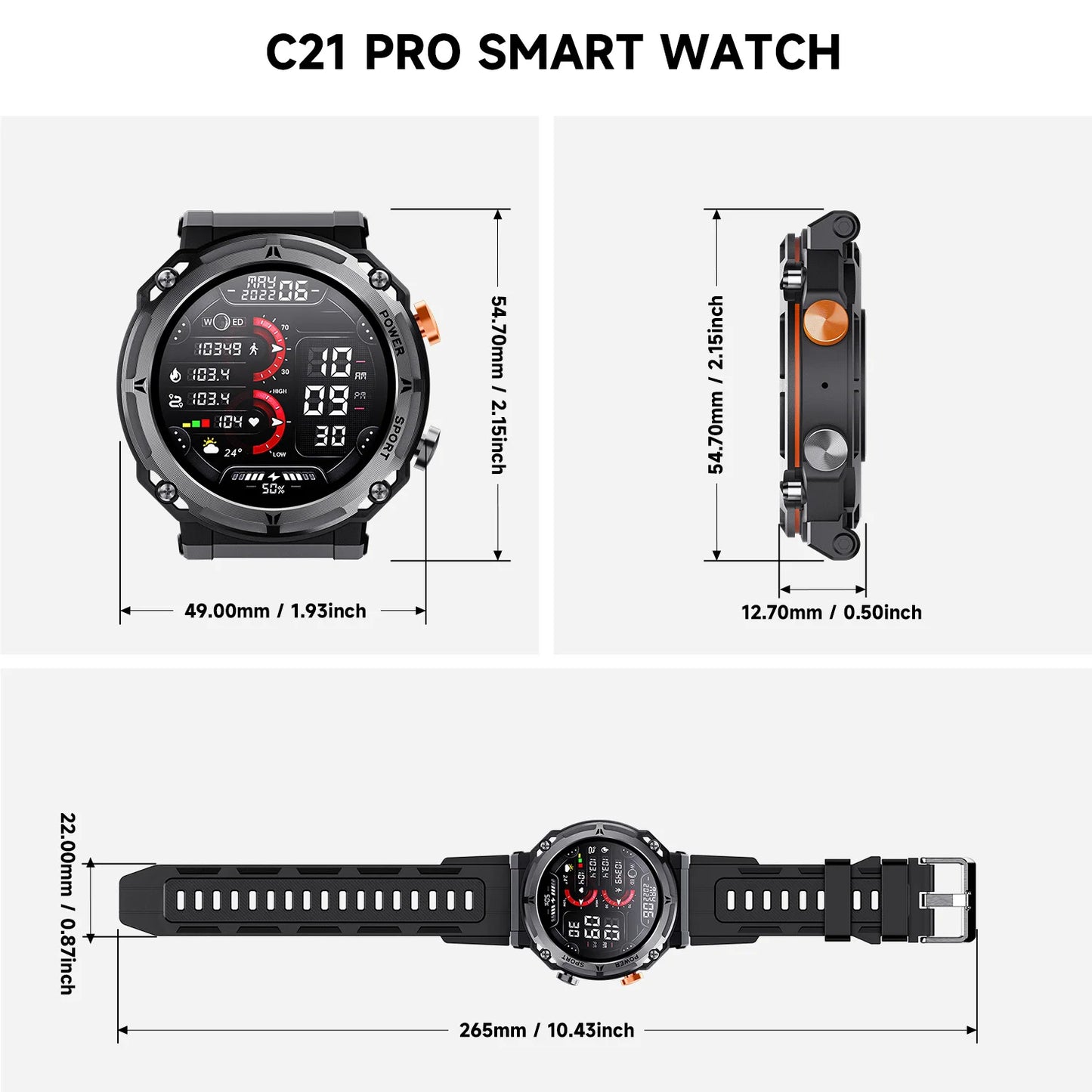 ARPSTAR Smart Watch Fitness Tracker Sleep Monitor Compatible iPhone Android