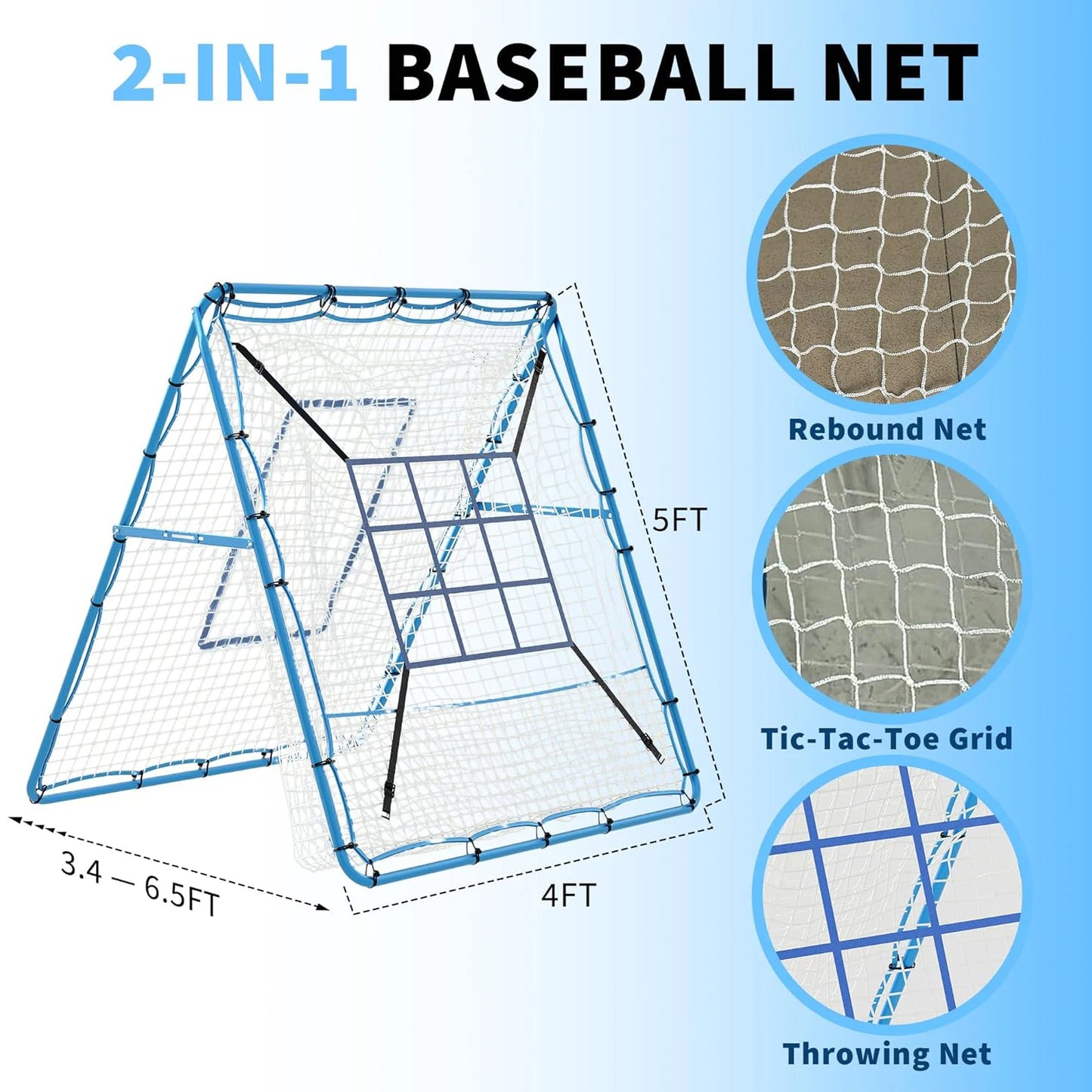 TWISTER.CK Baseball Pitching Rebounder Net 9-Hole Angled Practice Trainer