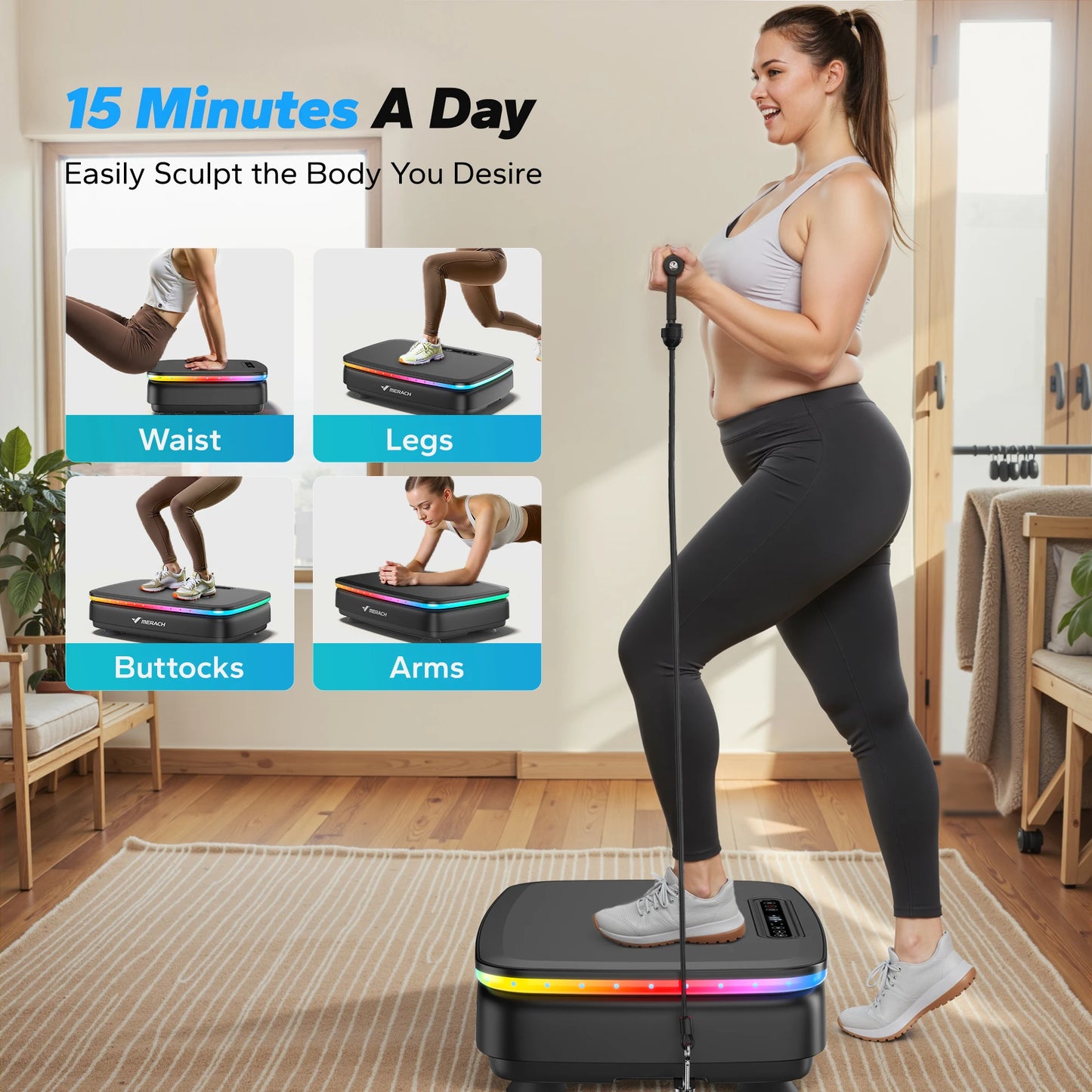 Merach Vibration Plate Exercise Machine Whole Body Workout Lymphatic Drainage