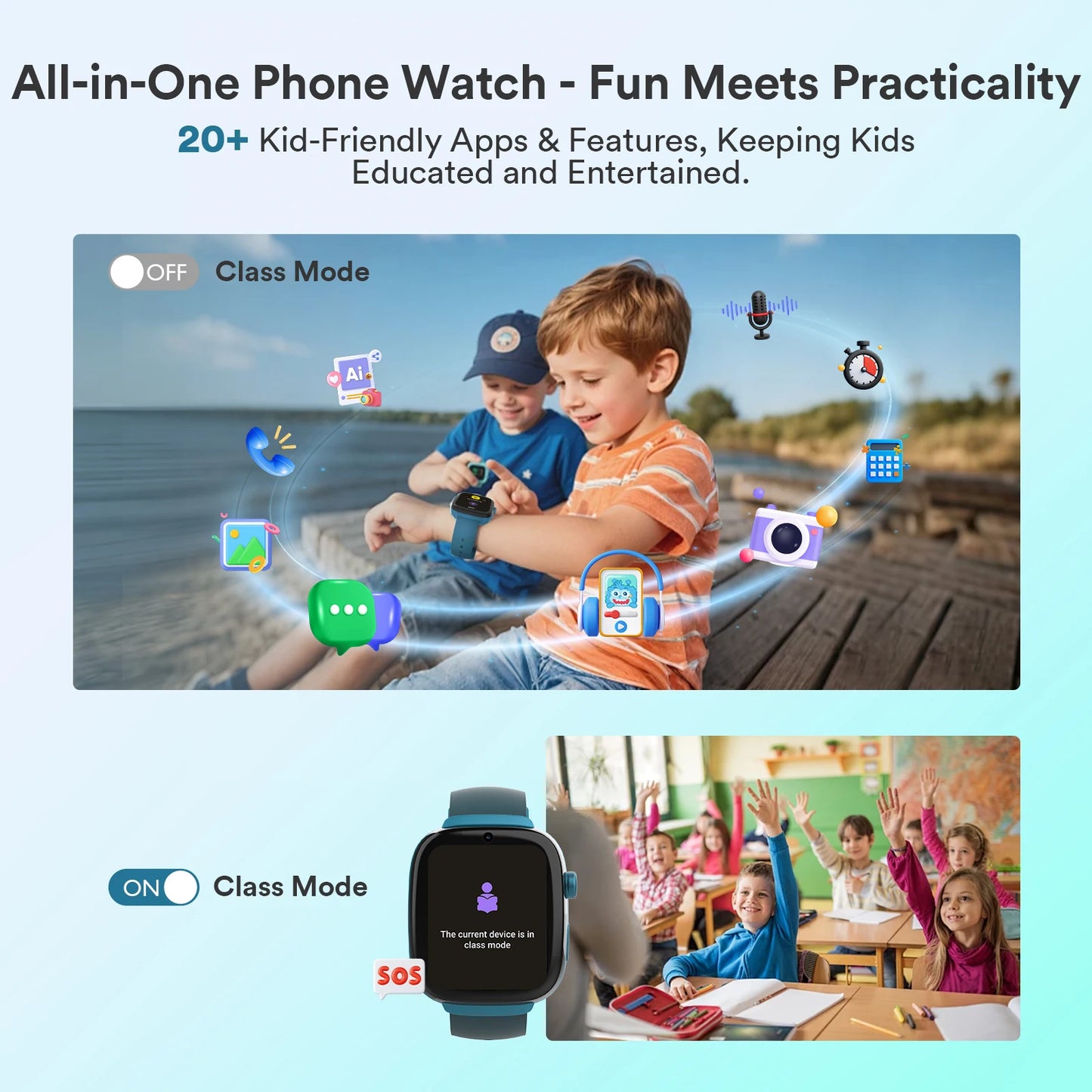 EIOTMART 4G Kids Smart Watch GPS Two-Way Call SOS Waterproof