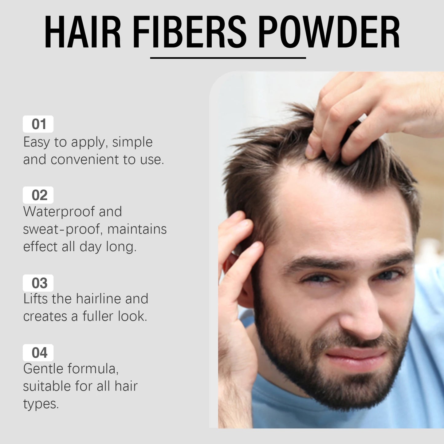 Hoegoa Hair Fibers Powder Sweat Proof Thickening For Hairline