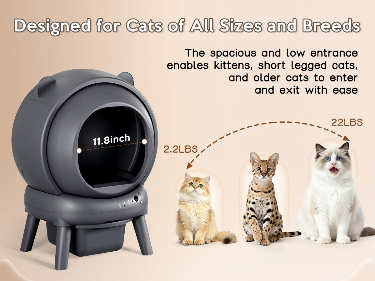Cumridge Self Cleaning Litter Box With Infrared Safety Sensor