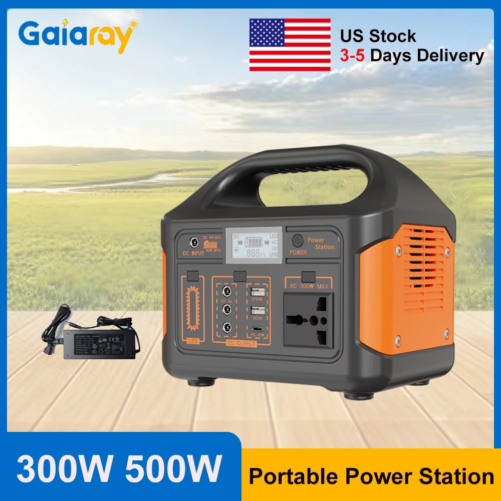 GaiaRay Portable Power Station 256Wh LiFePO4 Outdoor Camping Generator