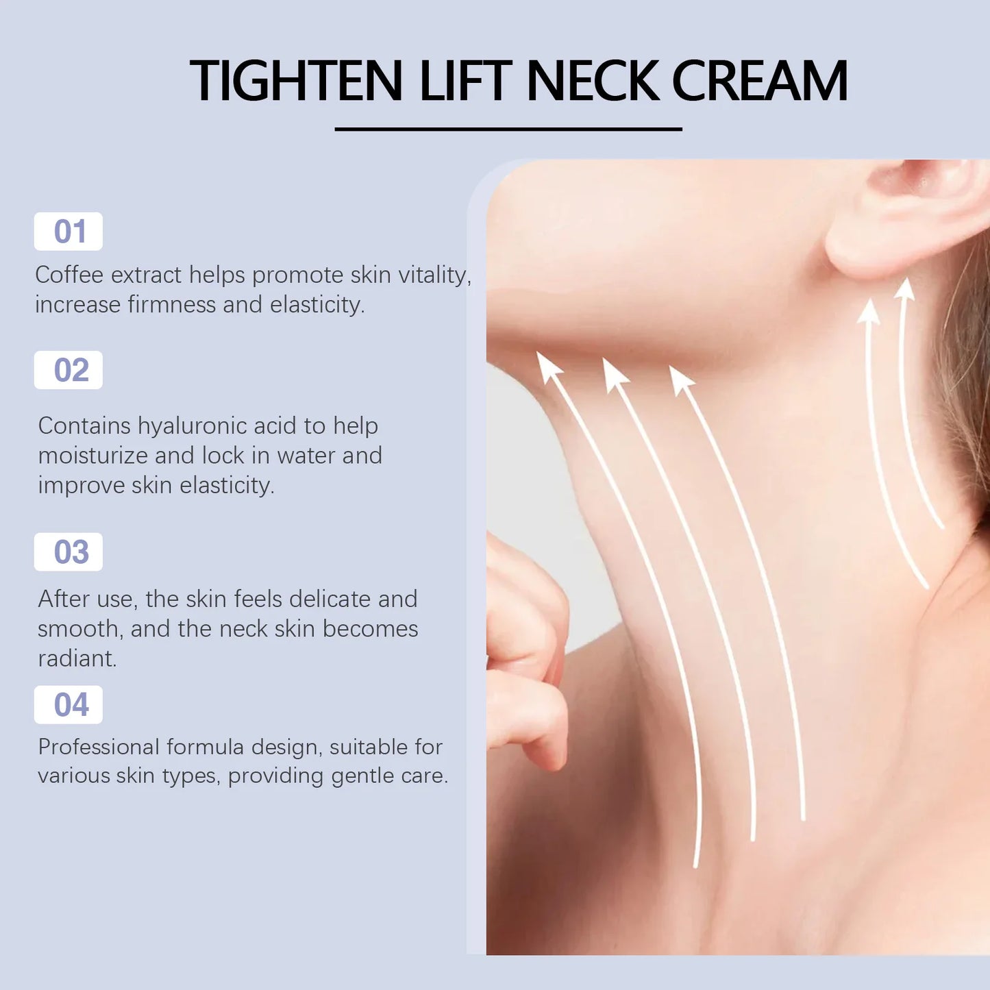 Hoygi Neck Care Cream Quick Absorbing Moisturizing Nourishing Firming Wrinkle