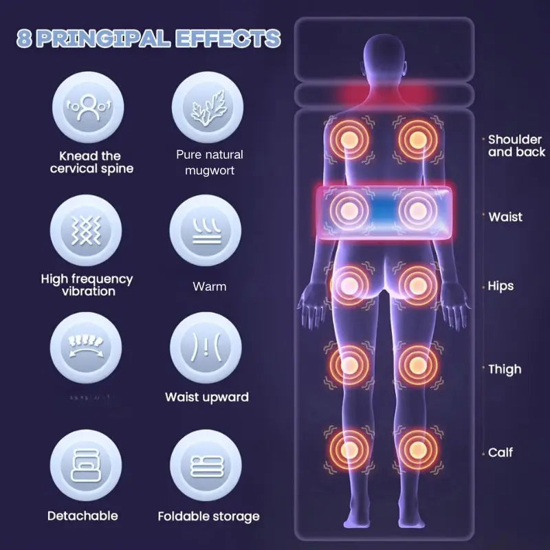 Full Body Massage Mat Set With Heating Kneading Neck Massager