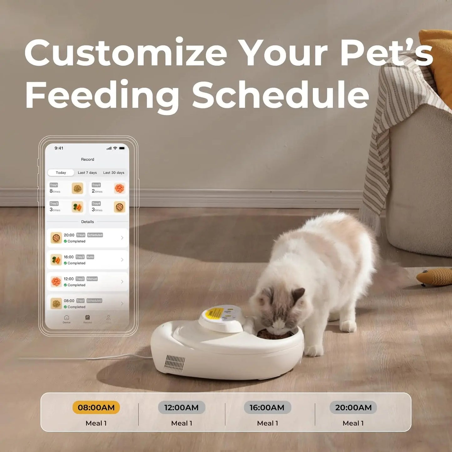 Robotail Upgraded Smart Wet Cat Feeder With Dual Temperature Refrigeration