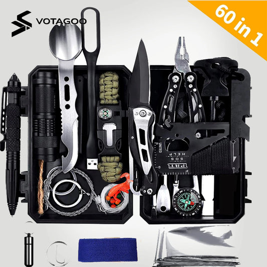 Emergency Survival Gear Kit 60 In 1 With Tools