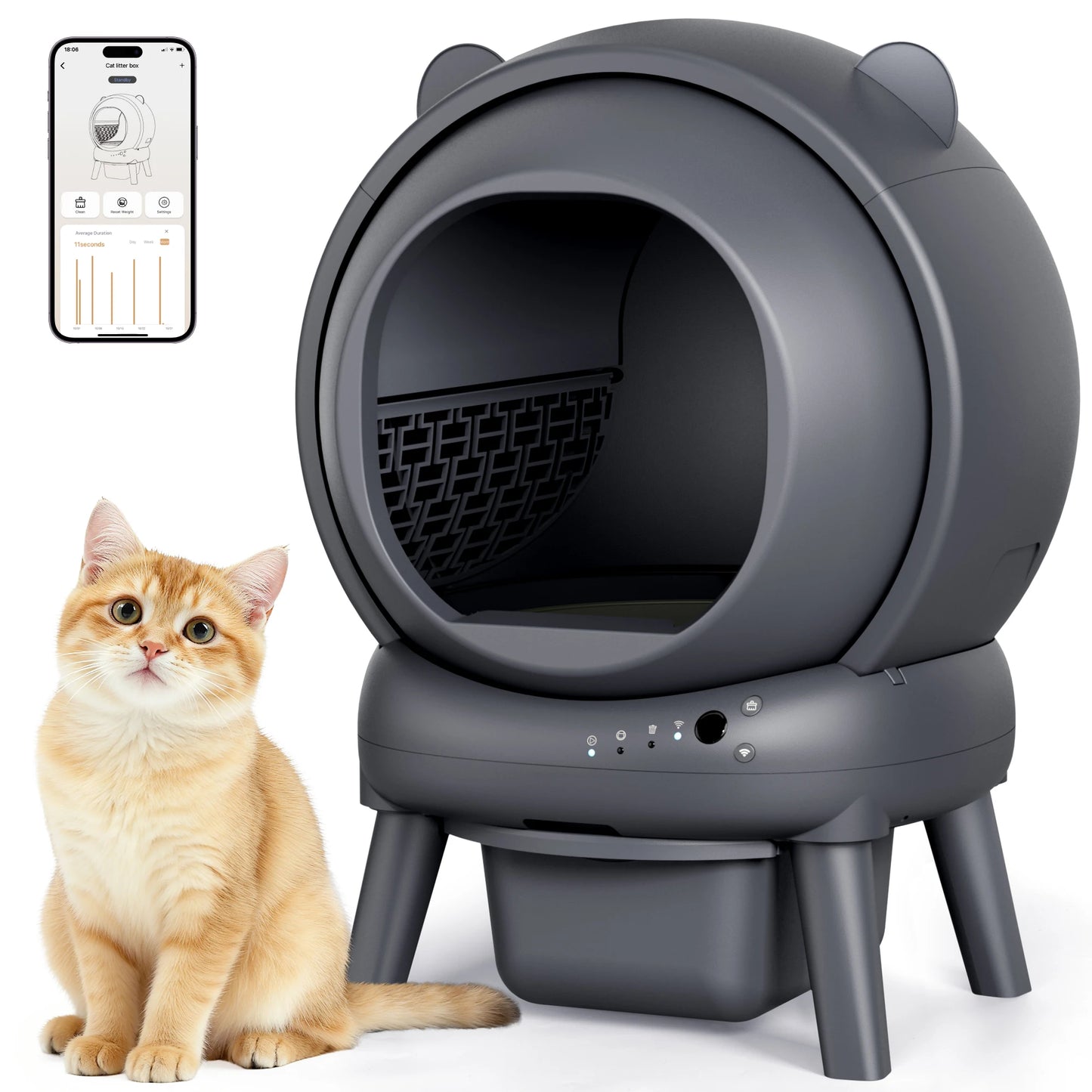 Cumridge Self Cleaning Litter Box With Infrared Safety Sensor