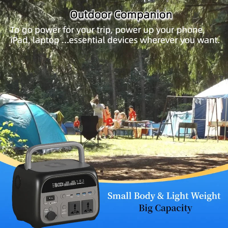 Cakosimo 600W LiFePO4 Solar Portable Power Station for Camping