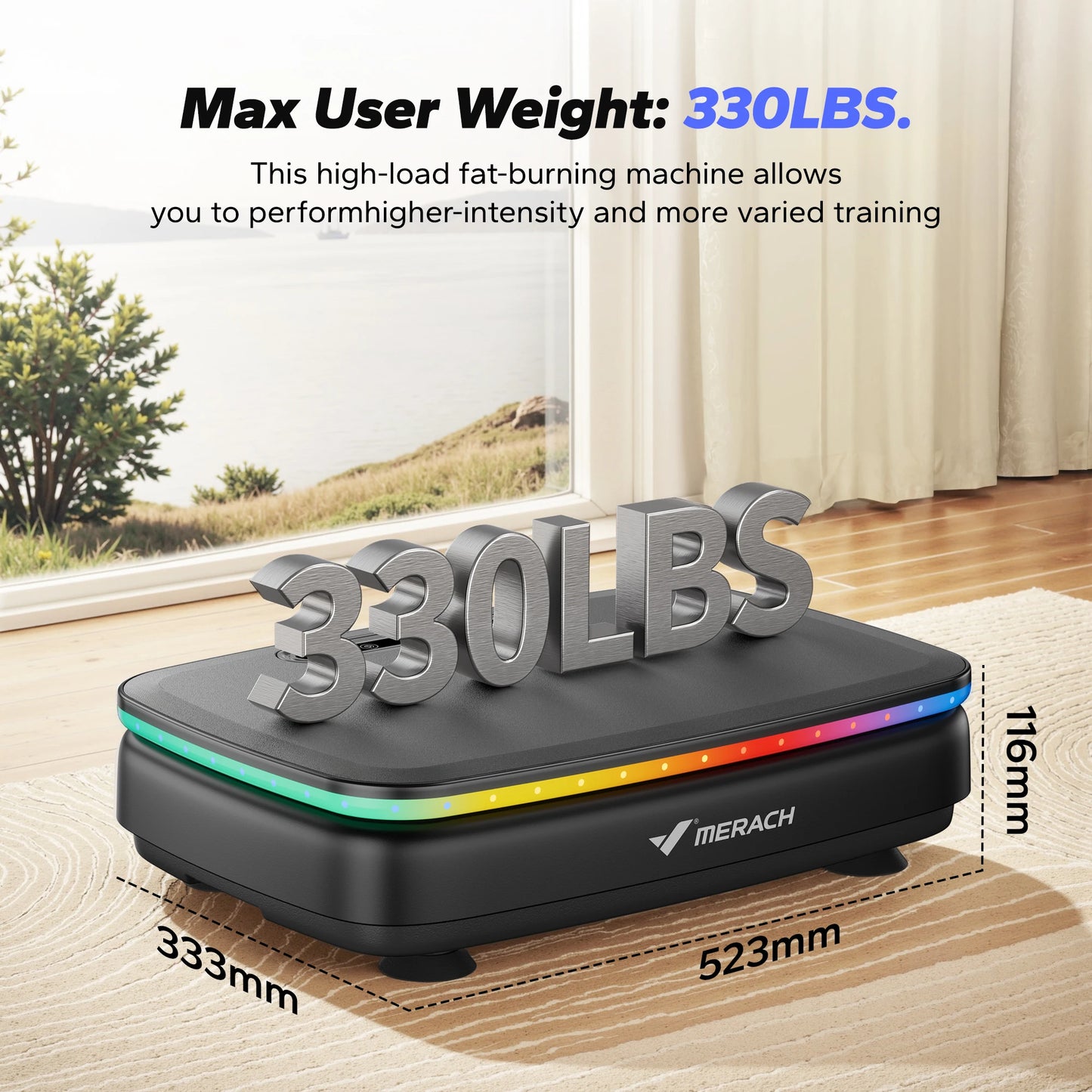 Merach Vibration Plate Exercise Machine Whole Body Workout Lymphatic Drainage