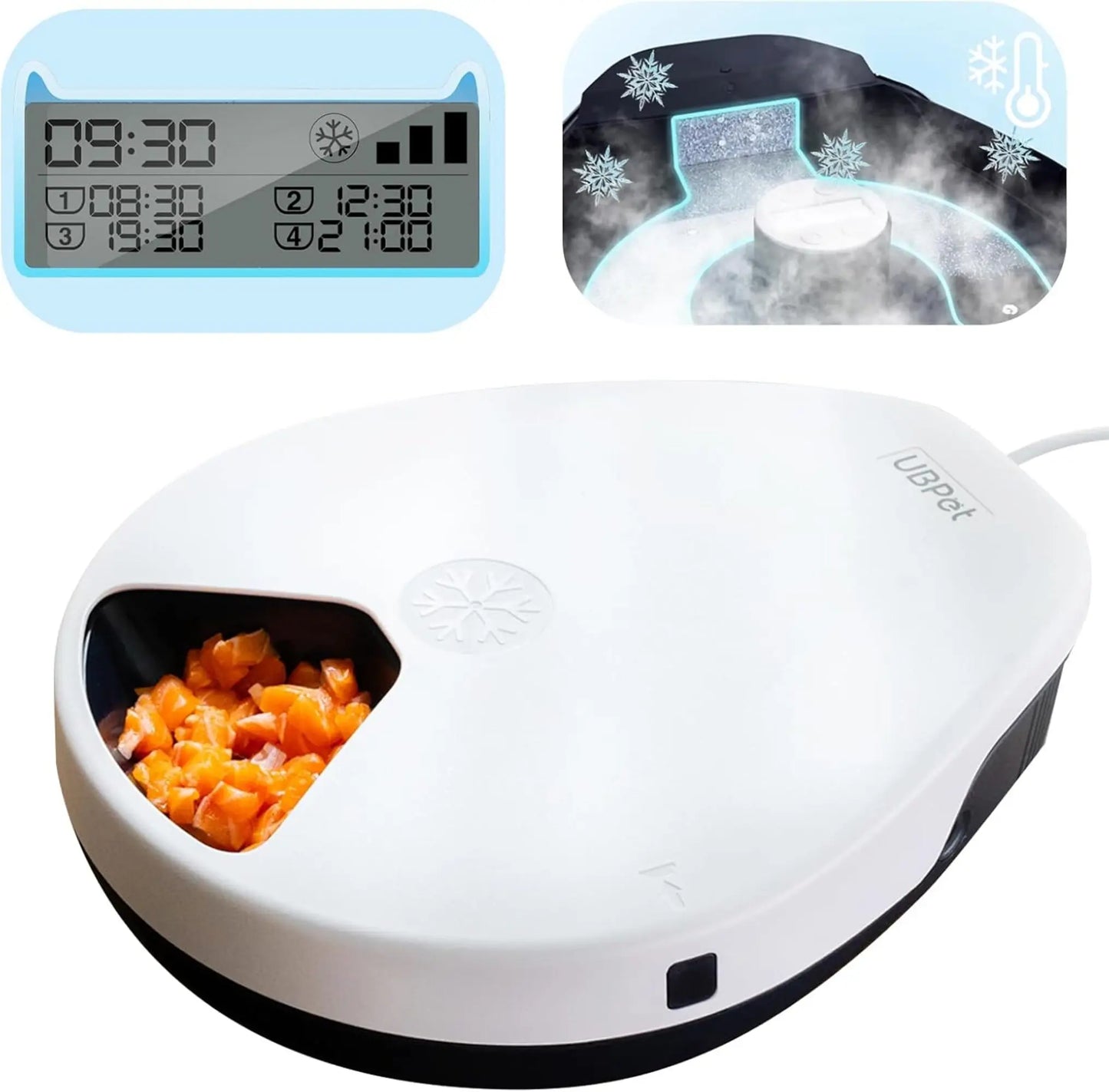 Automatic Cat Feeder With Cooling System And Timer Five Compartments