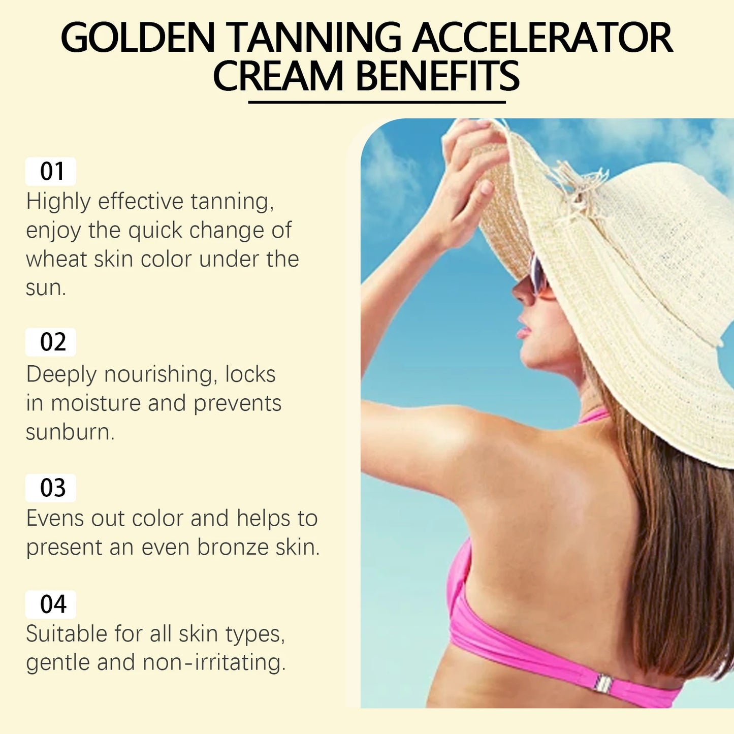 WIYUN Tanning Body Cream Bronzer For Summer Outdoors Moisturizing