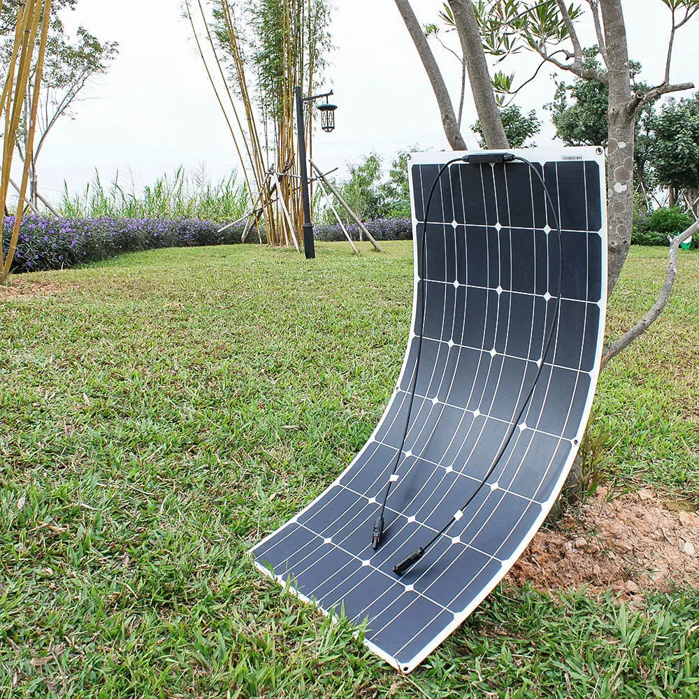 Solar Panels 400 Watts Flexible Waterproof Monocrystalline Solar Cell Panel Kit for Camping Home Car Off Grid 12Volt System