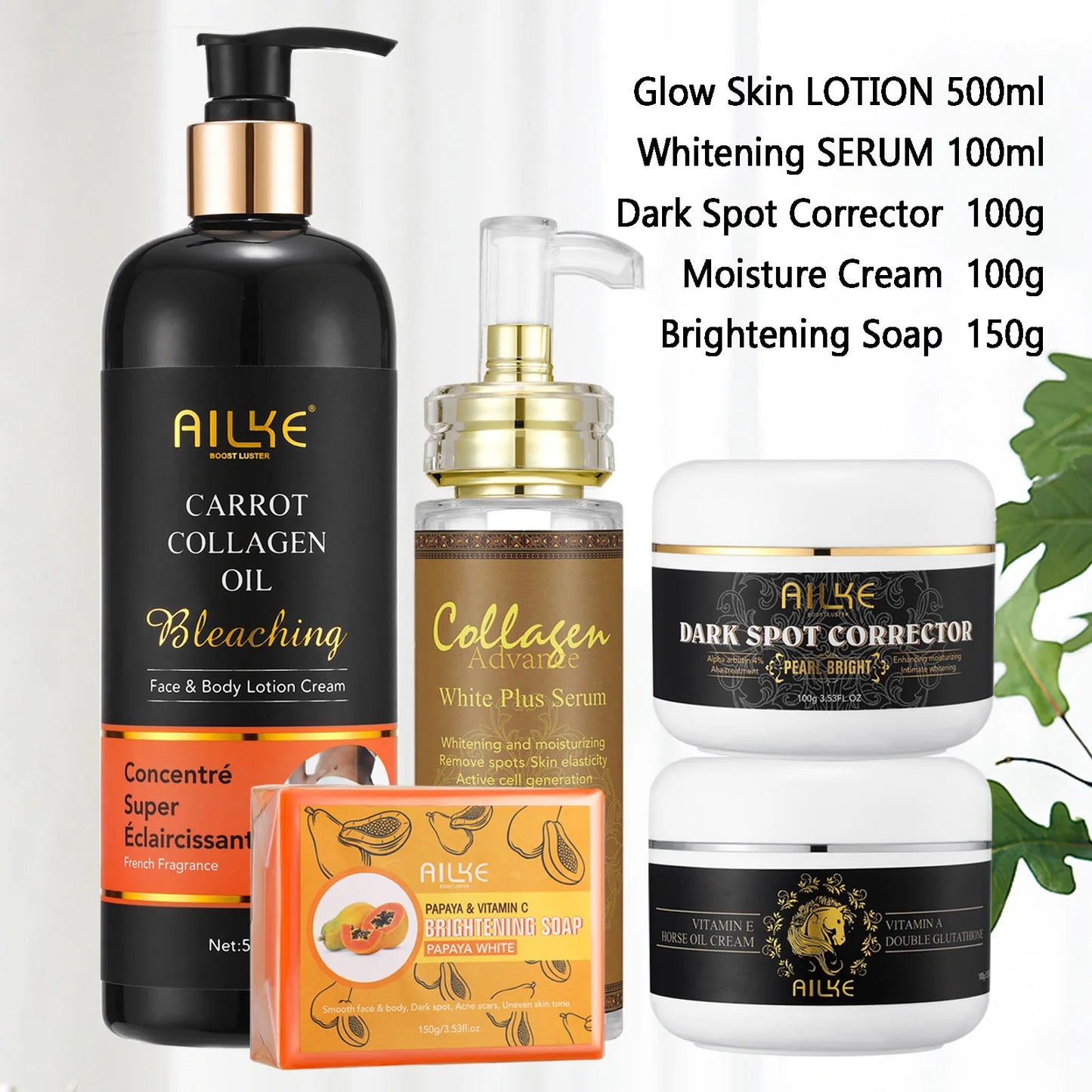 AILKE Collagen 5in1 Skin Care Kit Radiant Complexion Elixir