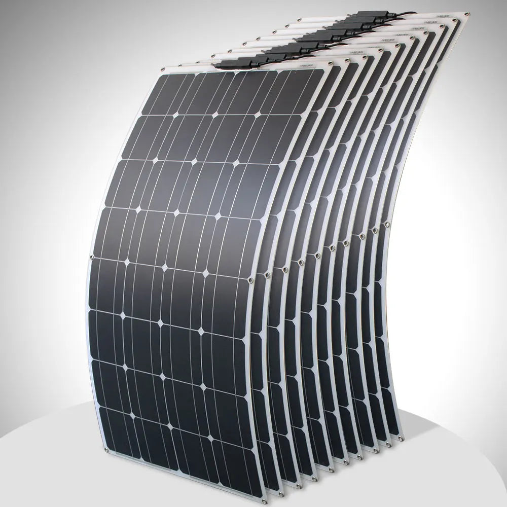 1000w flexible solar panel 12v 24v panel solar 100w monocrystalline  battery charger for rv electric car camping yacht