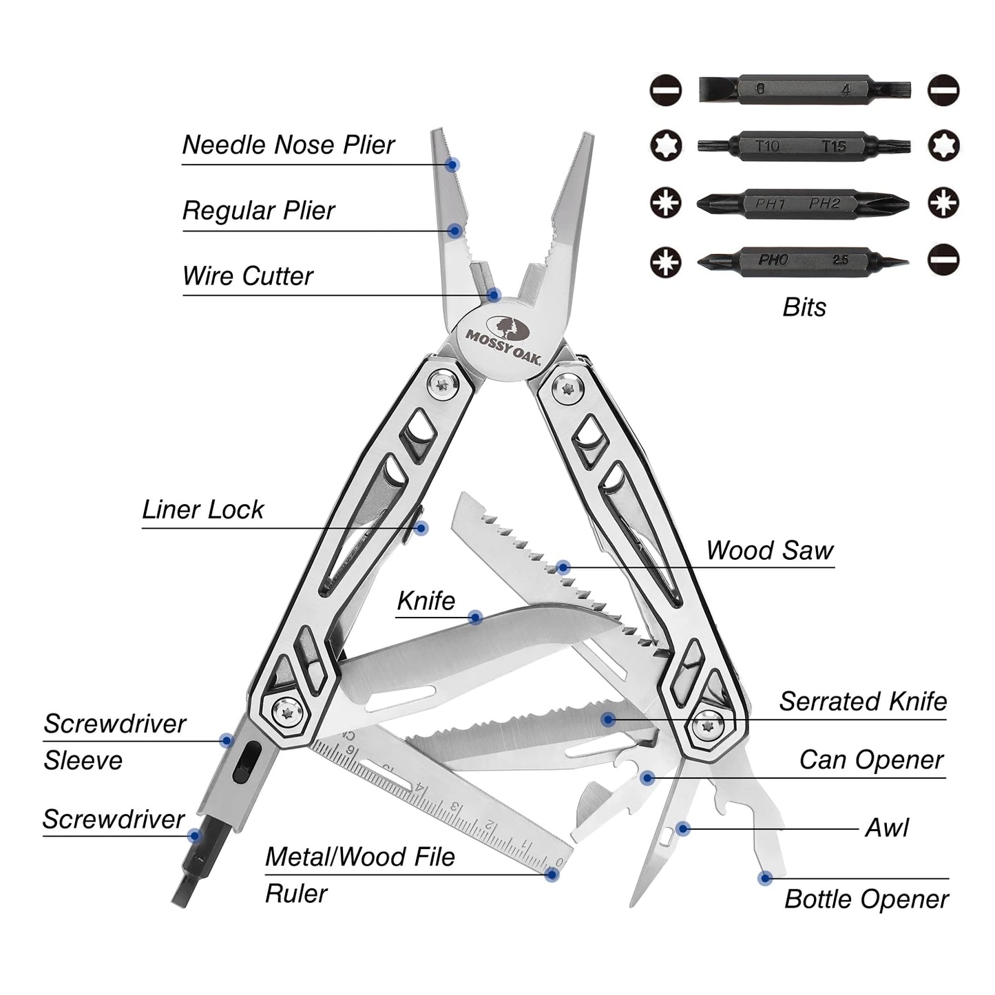 WORKPRO 21 In 1 Multi Function Pliers Outdoor Survival Tool
